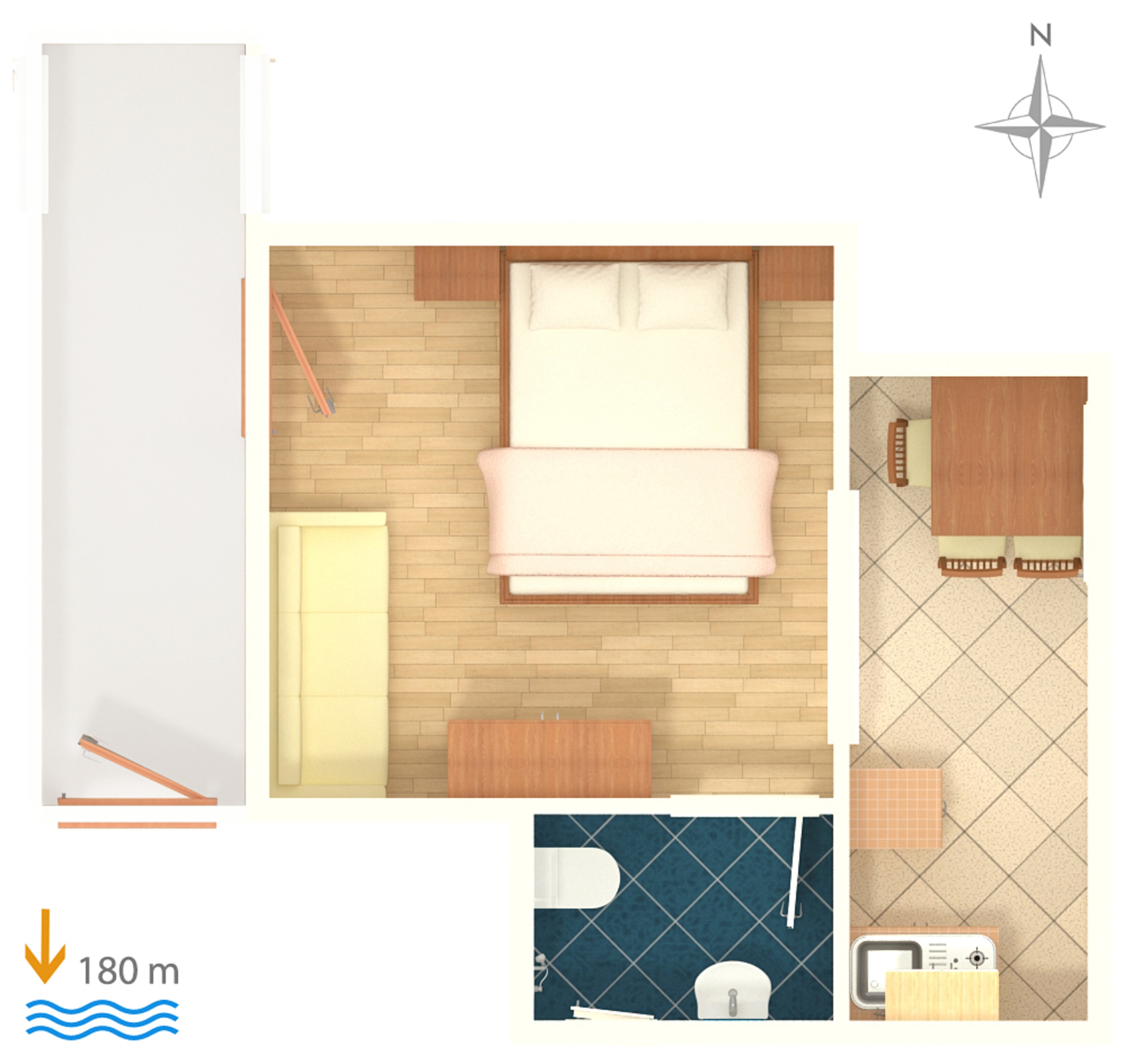 Studio flat with air-conditioning Podaca, Makarska  AS-c