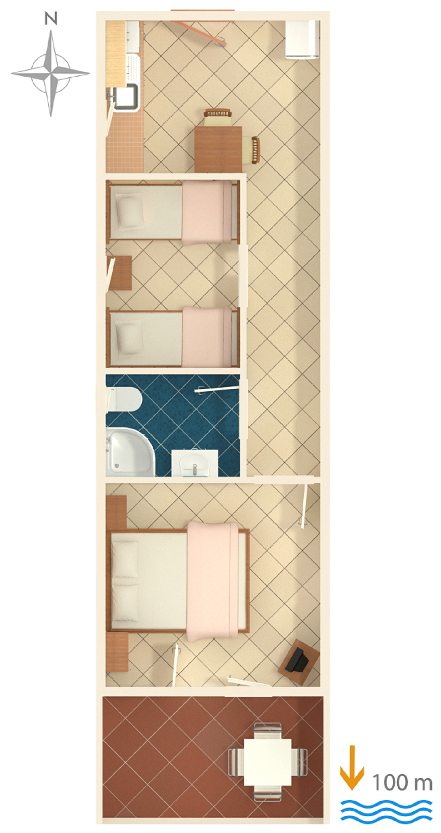 Two bedroom apartment with terrace and sea view Pisak, Omiš  A-b