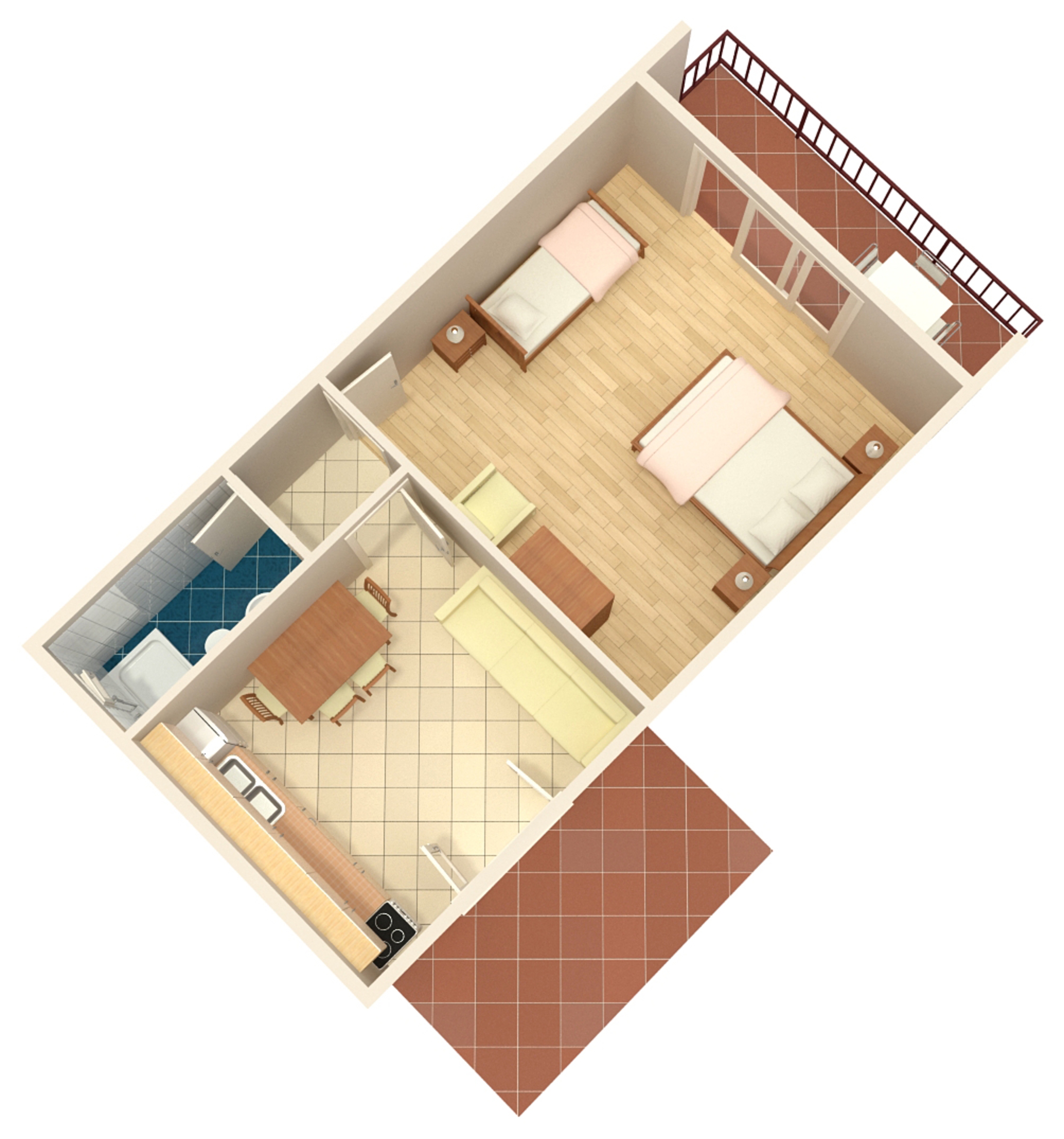 One bedroom apartment with terrace and sea view Nemira, Omiš  A-a