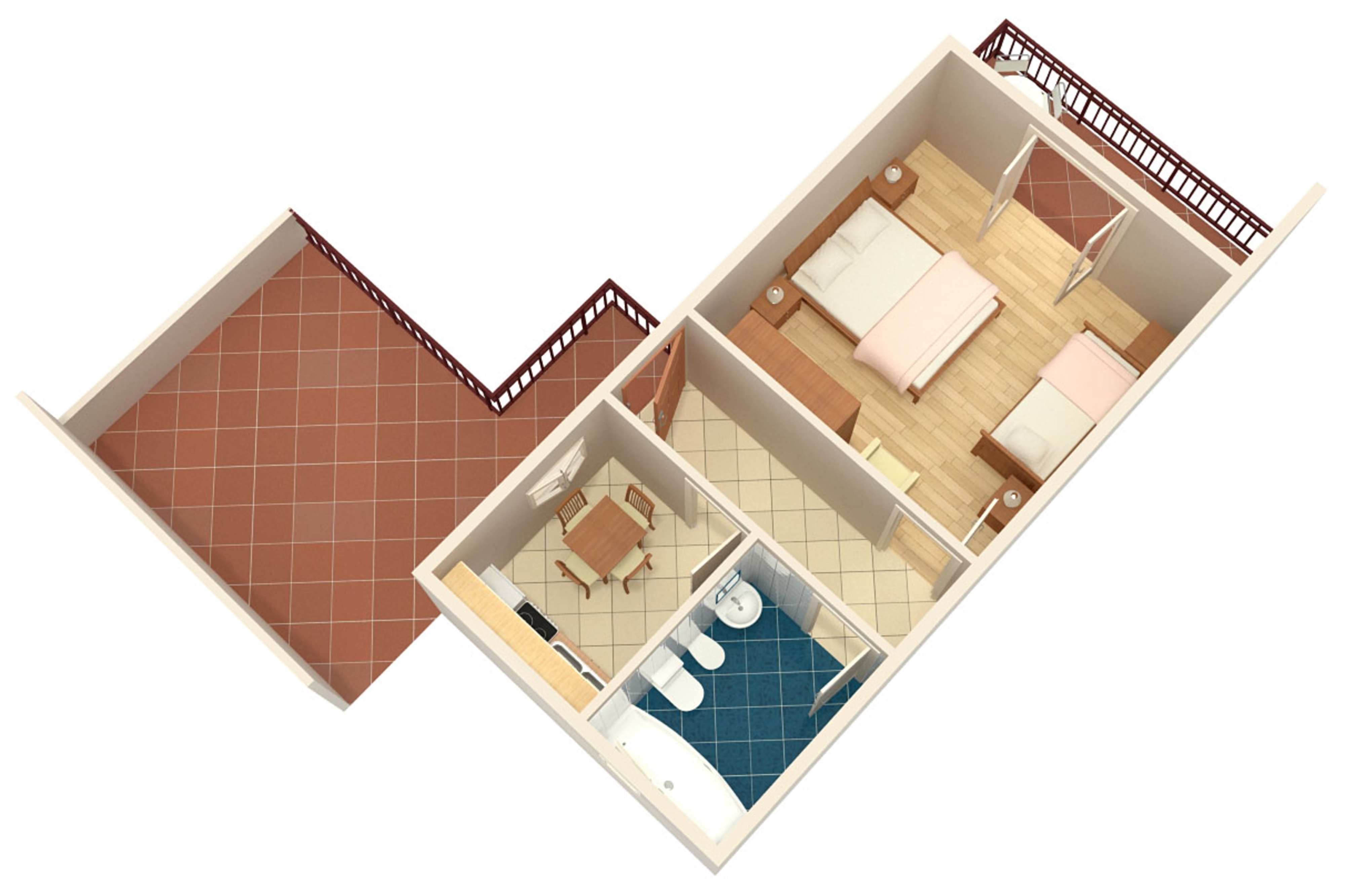 One bedroom apartment with terrace and sea view Nemira, Omiš  A-b