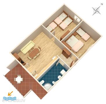 Podstrana, Plan in the apartment, WiFi.