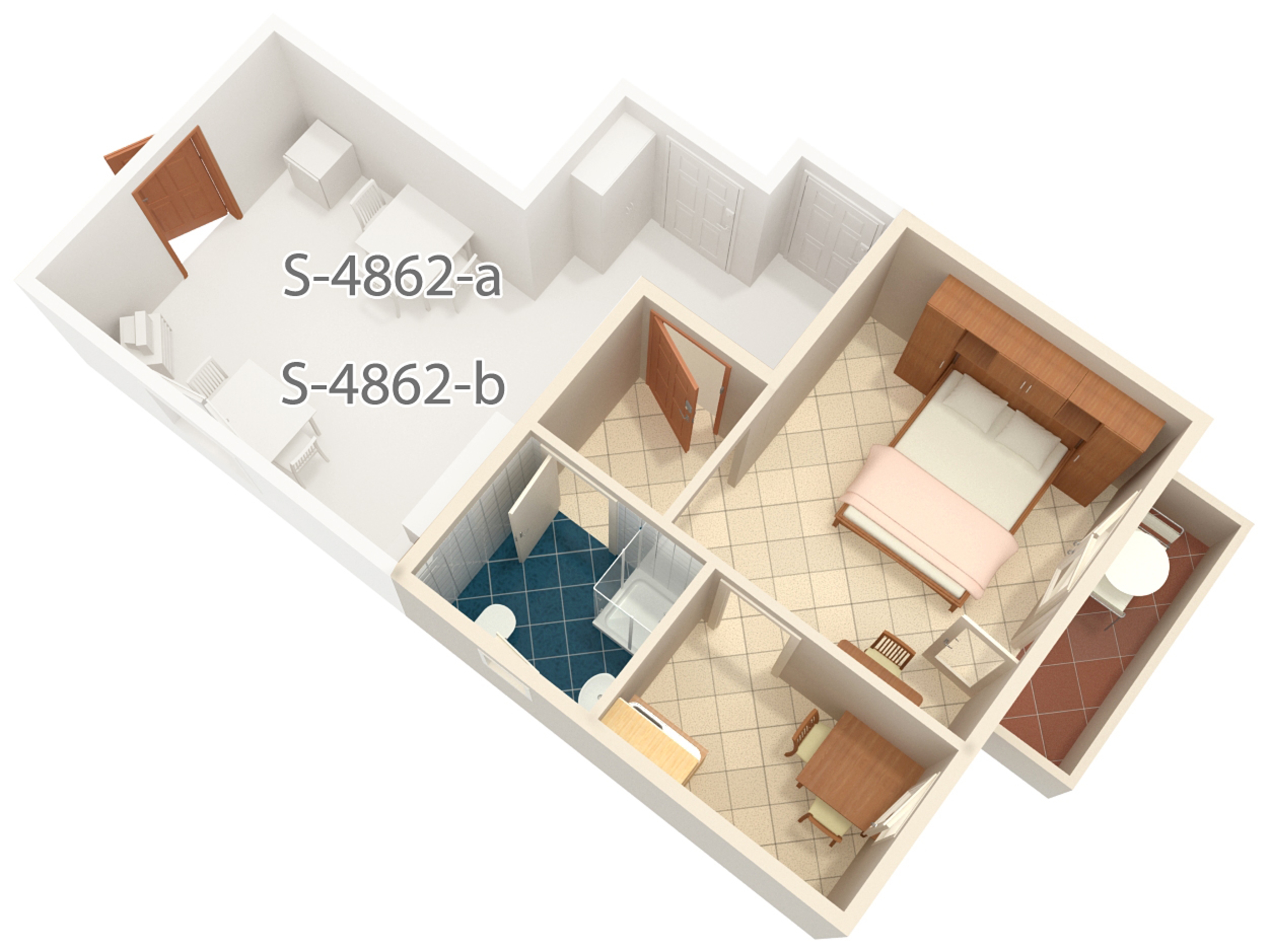 Studio flat with balcony and sea view Barbat, Rab  AS-a