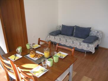 Bušinci, Living room in the apartment, air condition available and WiFi.