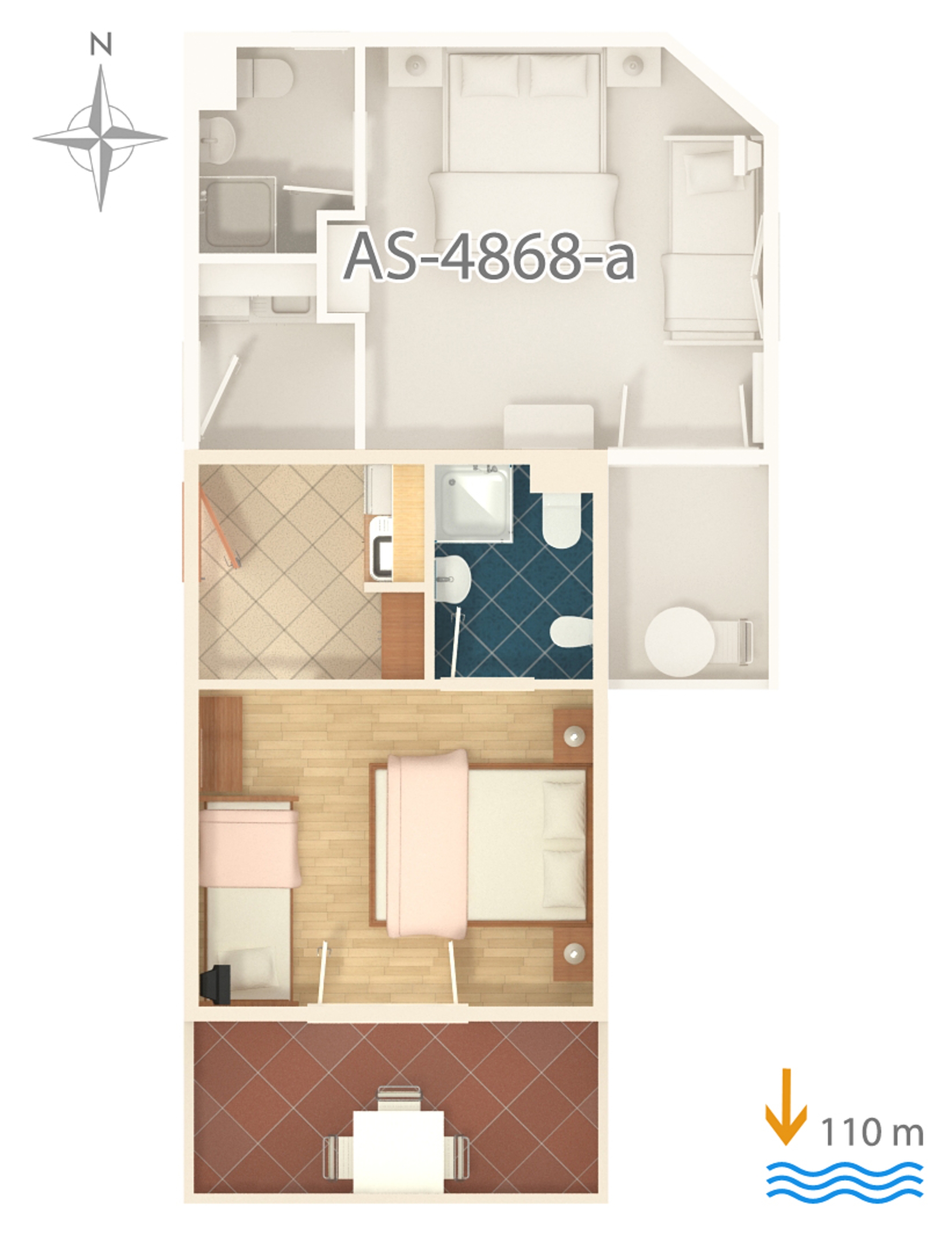Studio flat with terrace and sea view Balića Rat, Omiš  AS-b