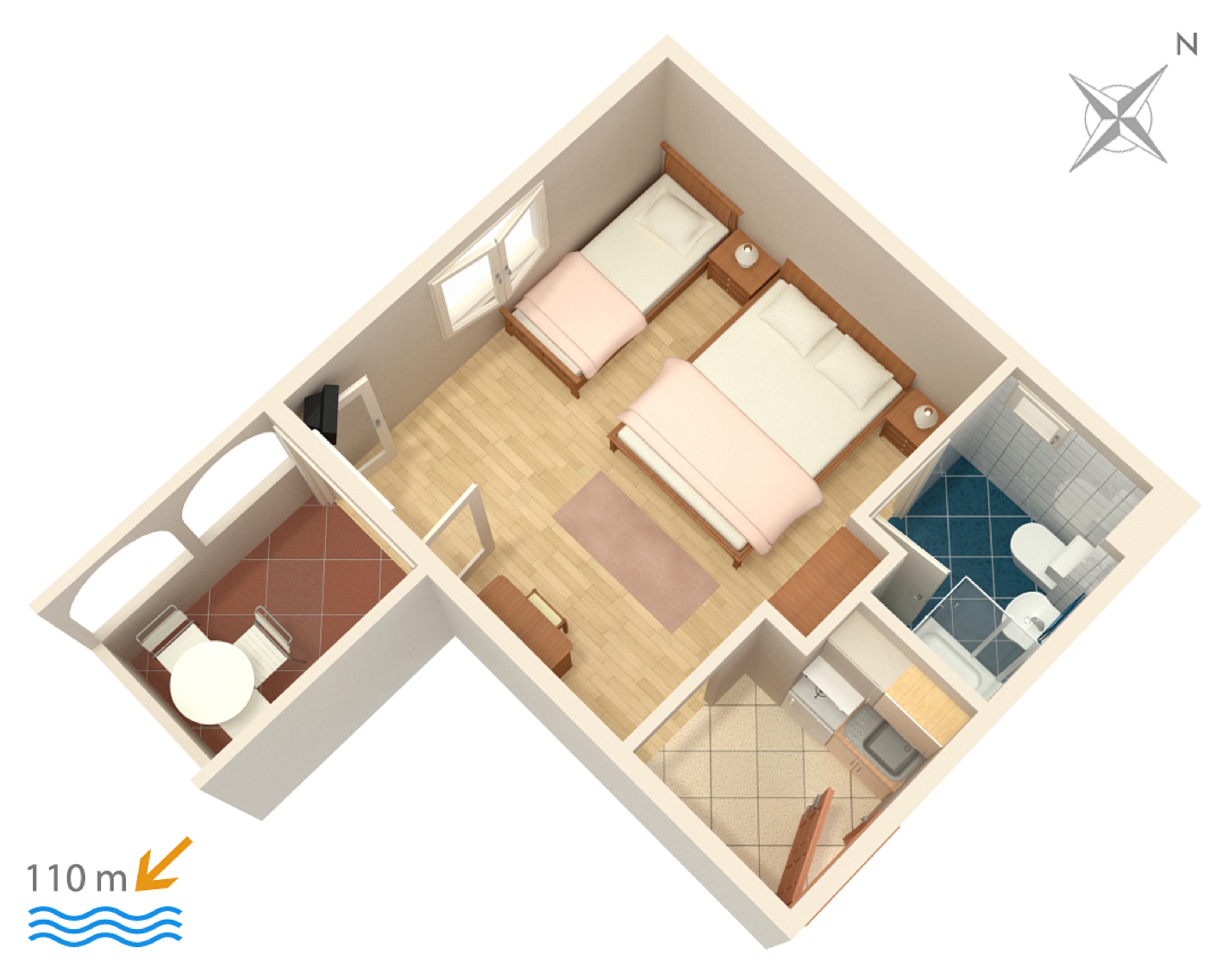 Studio flat with terrace and sea view Balića Rat, Omiš  AS-c