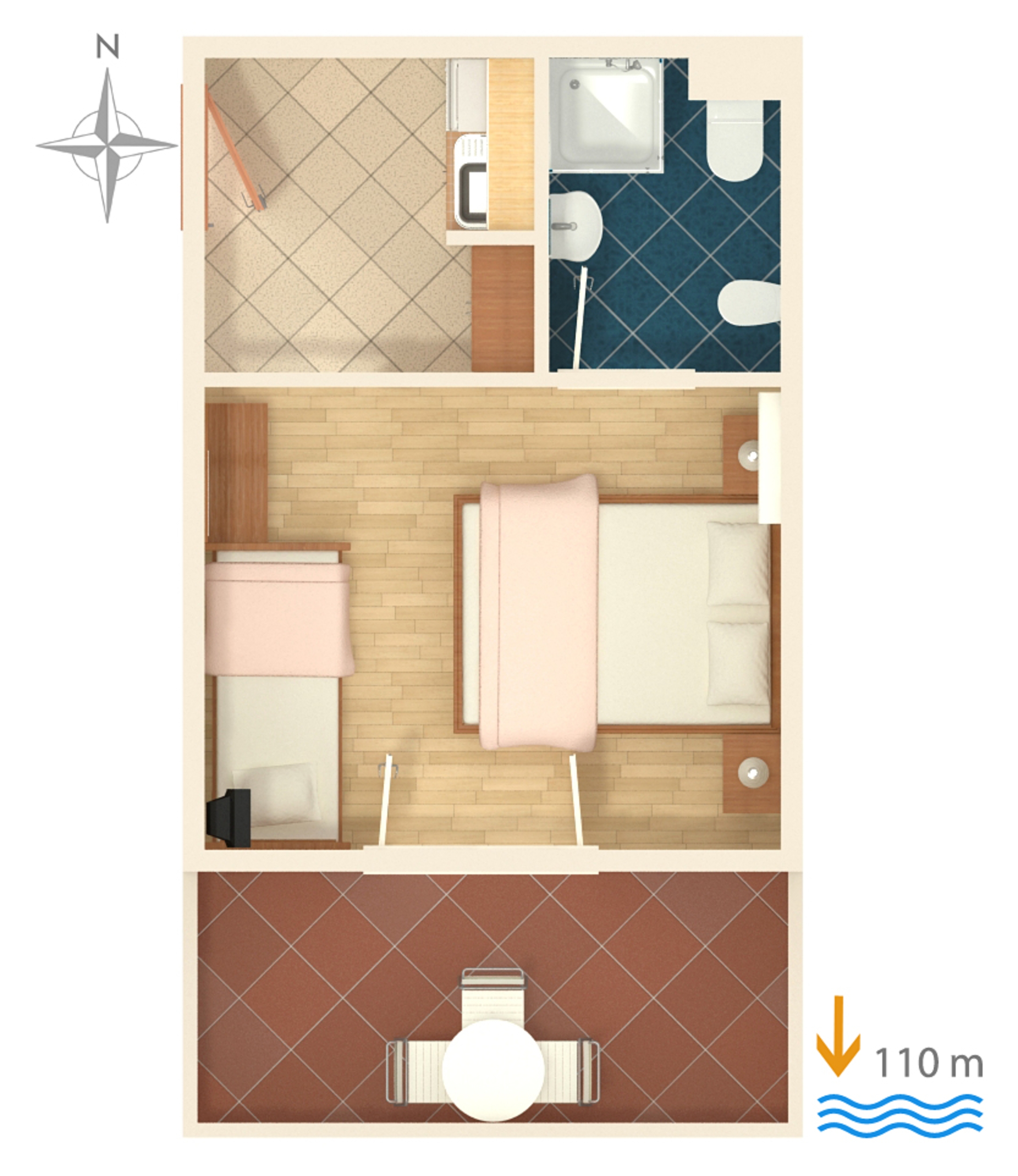 Studio flat with terrace and sea view Balića Rat, Omiš  AS-e