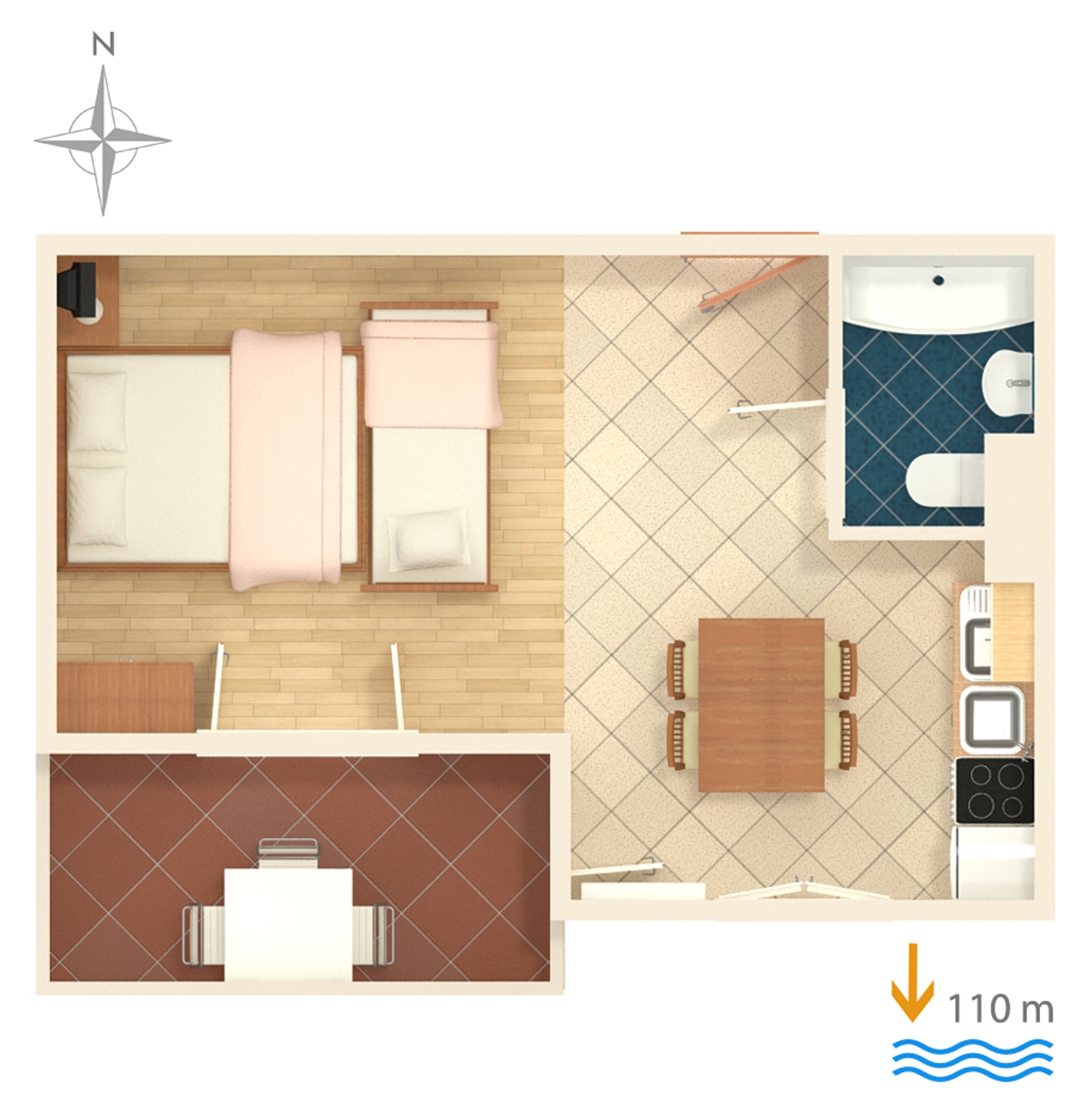 Studio flat with terrace and sea view Balića Rat, Omiš  AS-f
