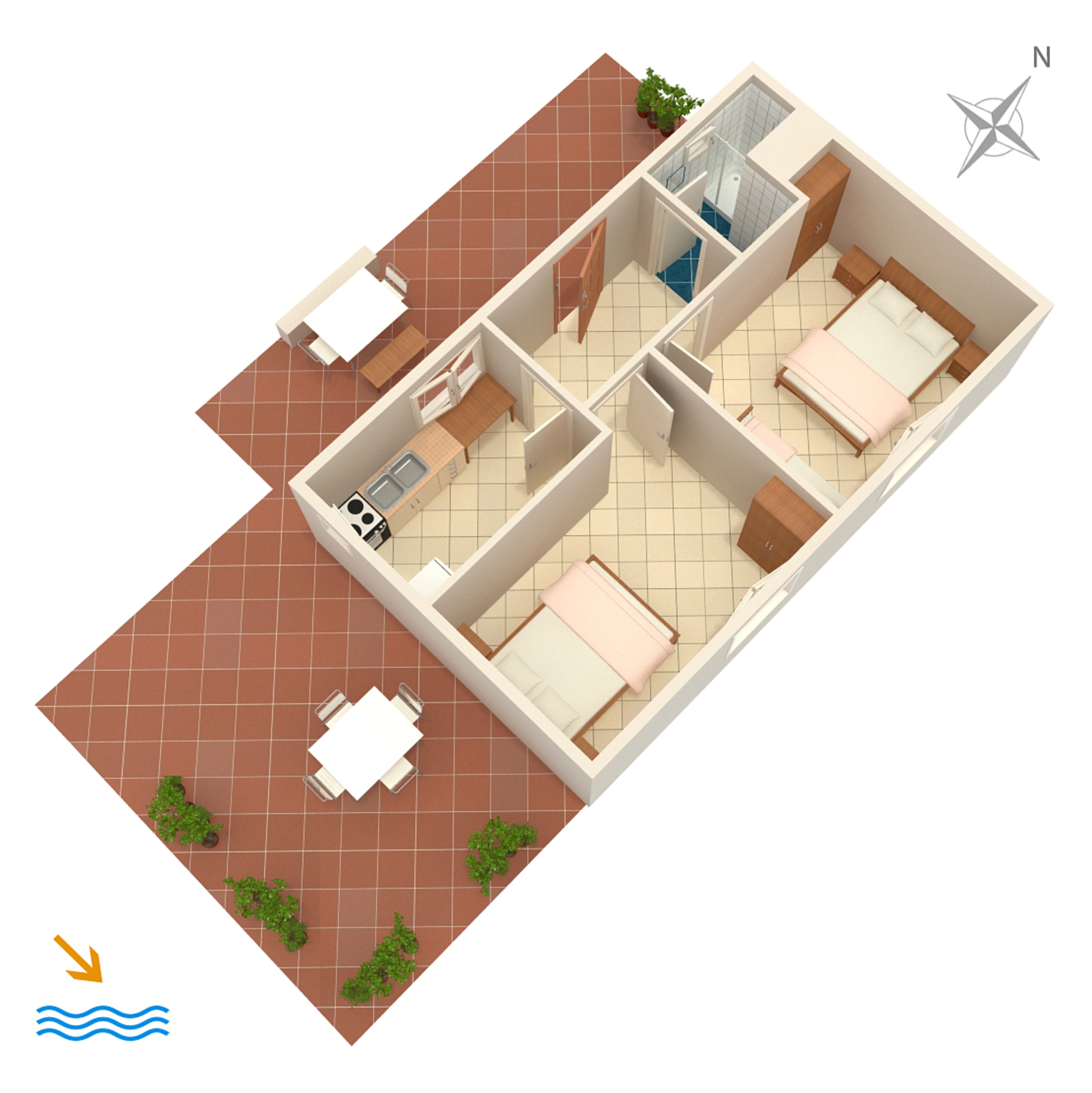 Two bedroom apartment near beach Cove Torac, Hvar  A-a
