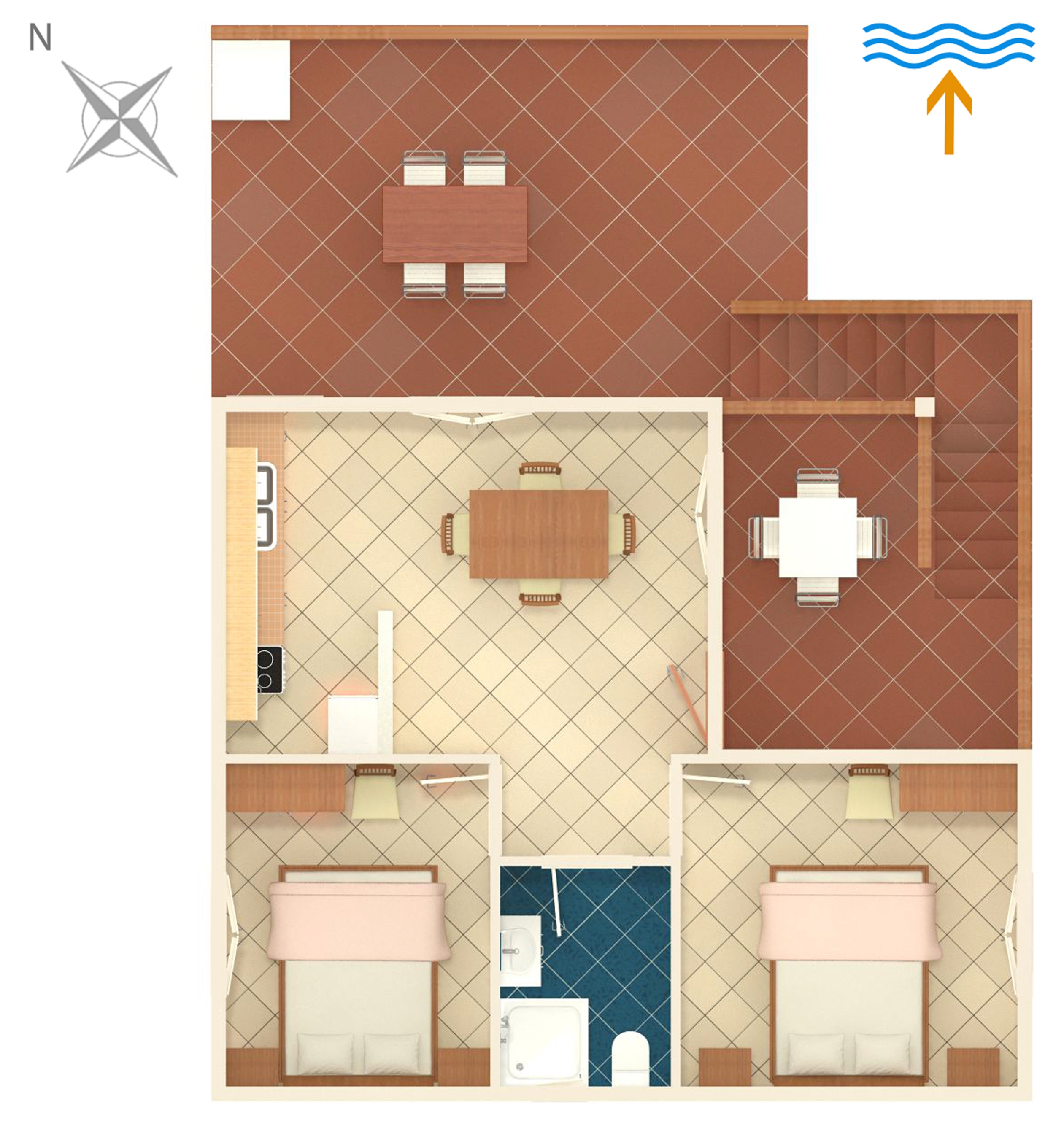 Two bedroom apartment near beach Cove Dumboka, Dugi otok  A-a