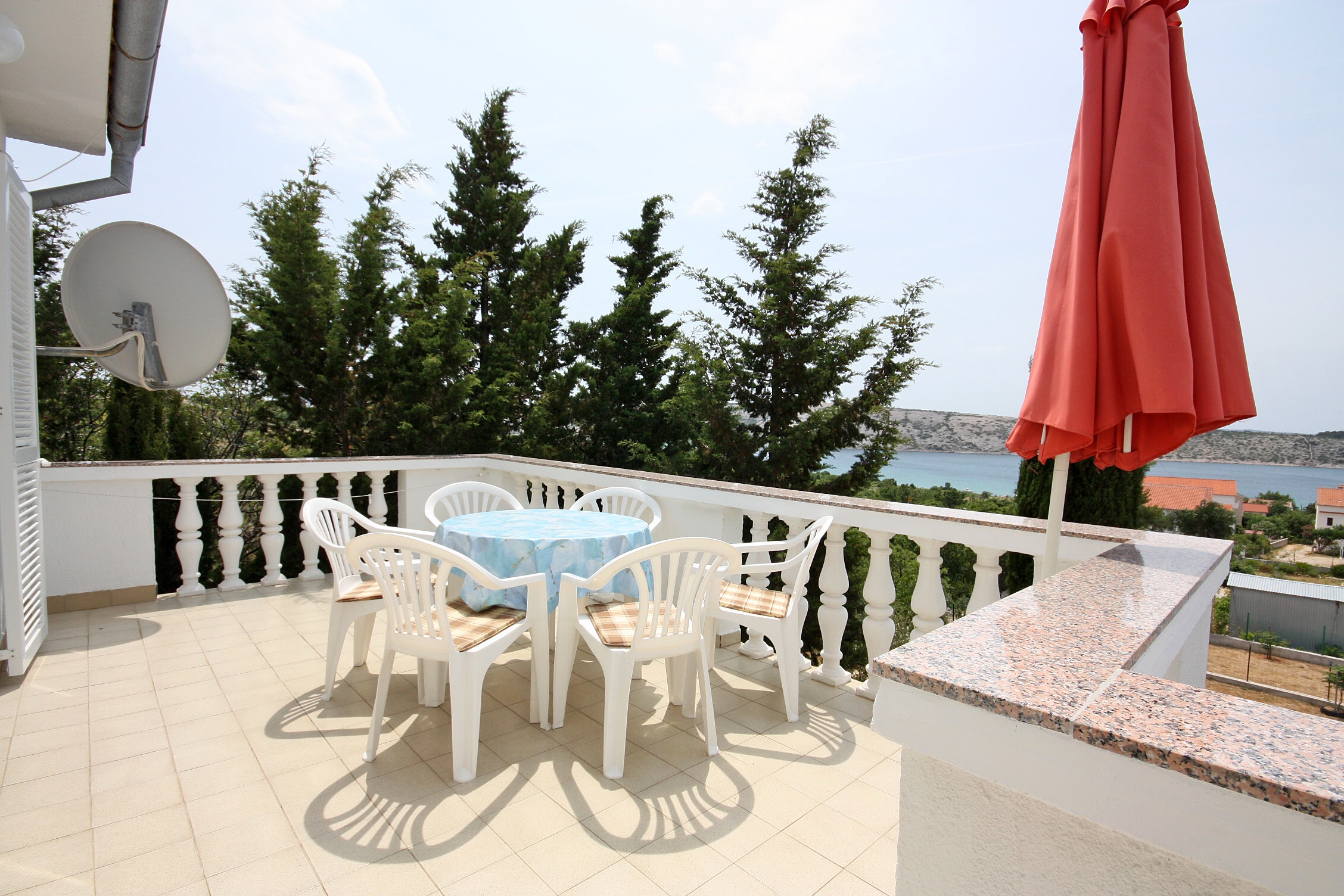 Two bedroom apartment with terrace and sea view Barbat, Rab (A-4962-a)