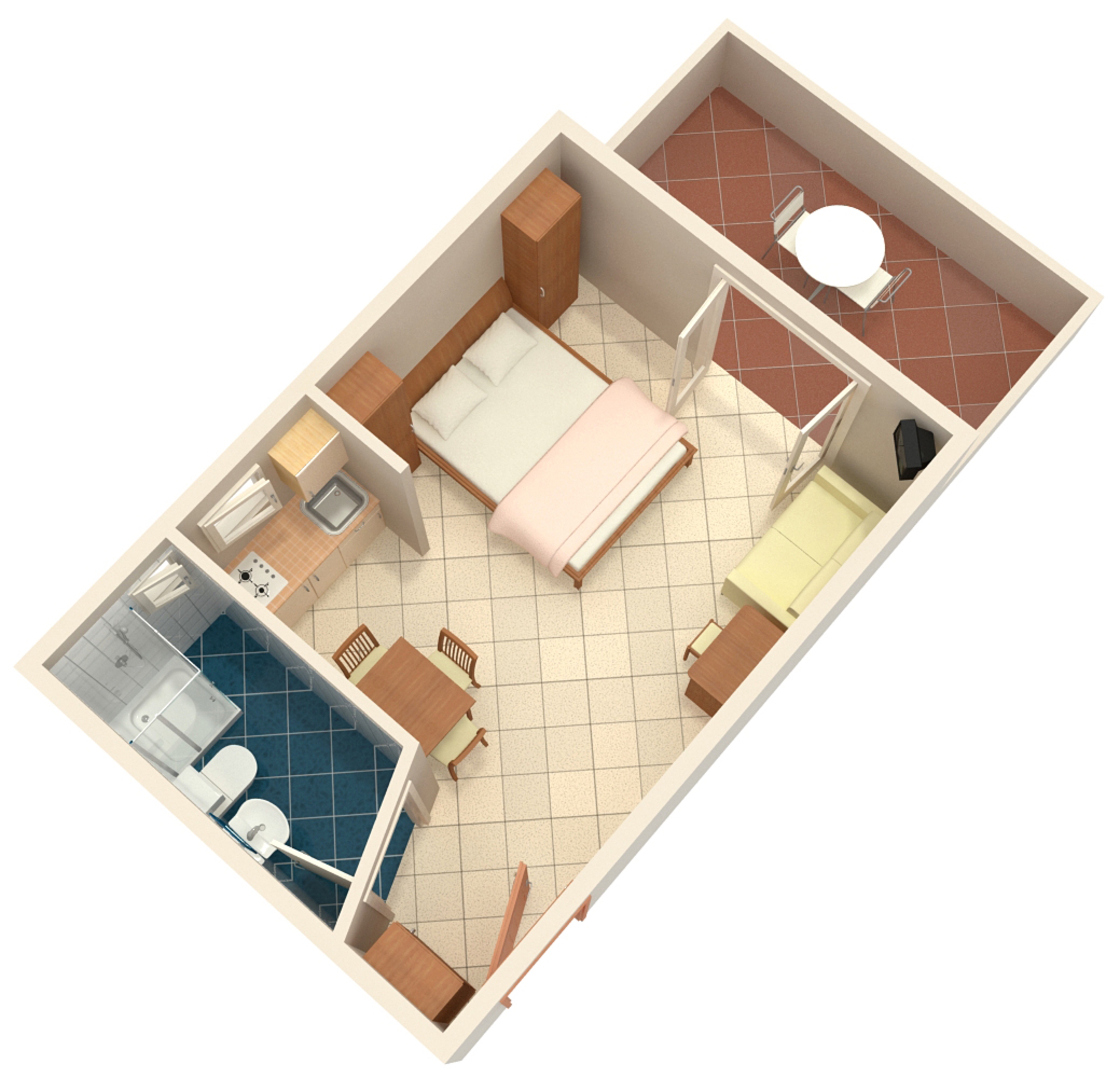 Studio flat with terrace and sea view Kampor, Rab  AS-a
