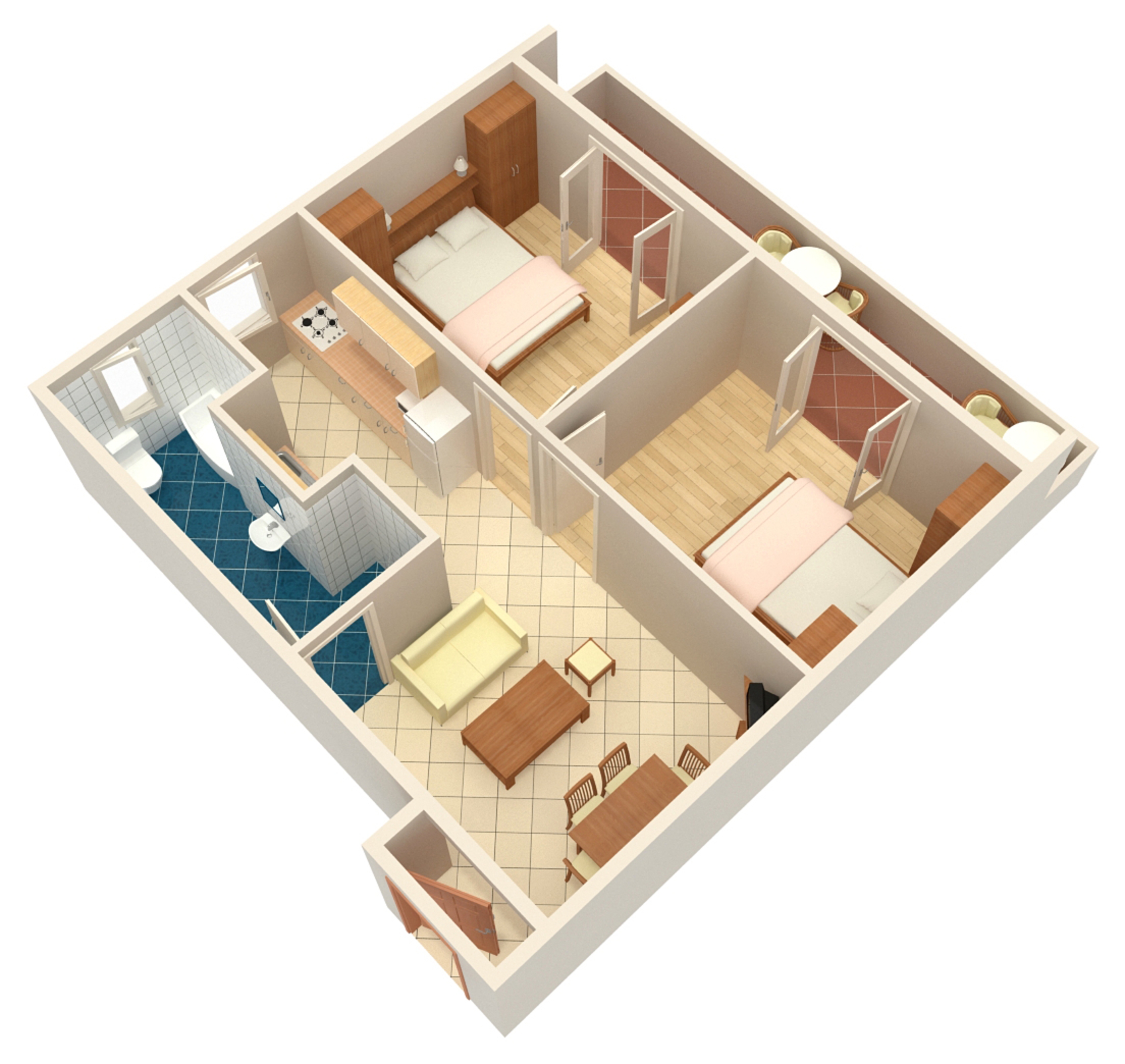 Two bedroom apartment with balcony Palit, Rab  A-a