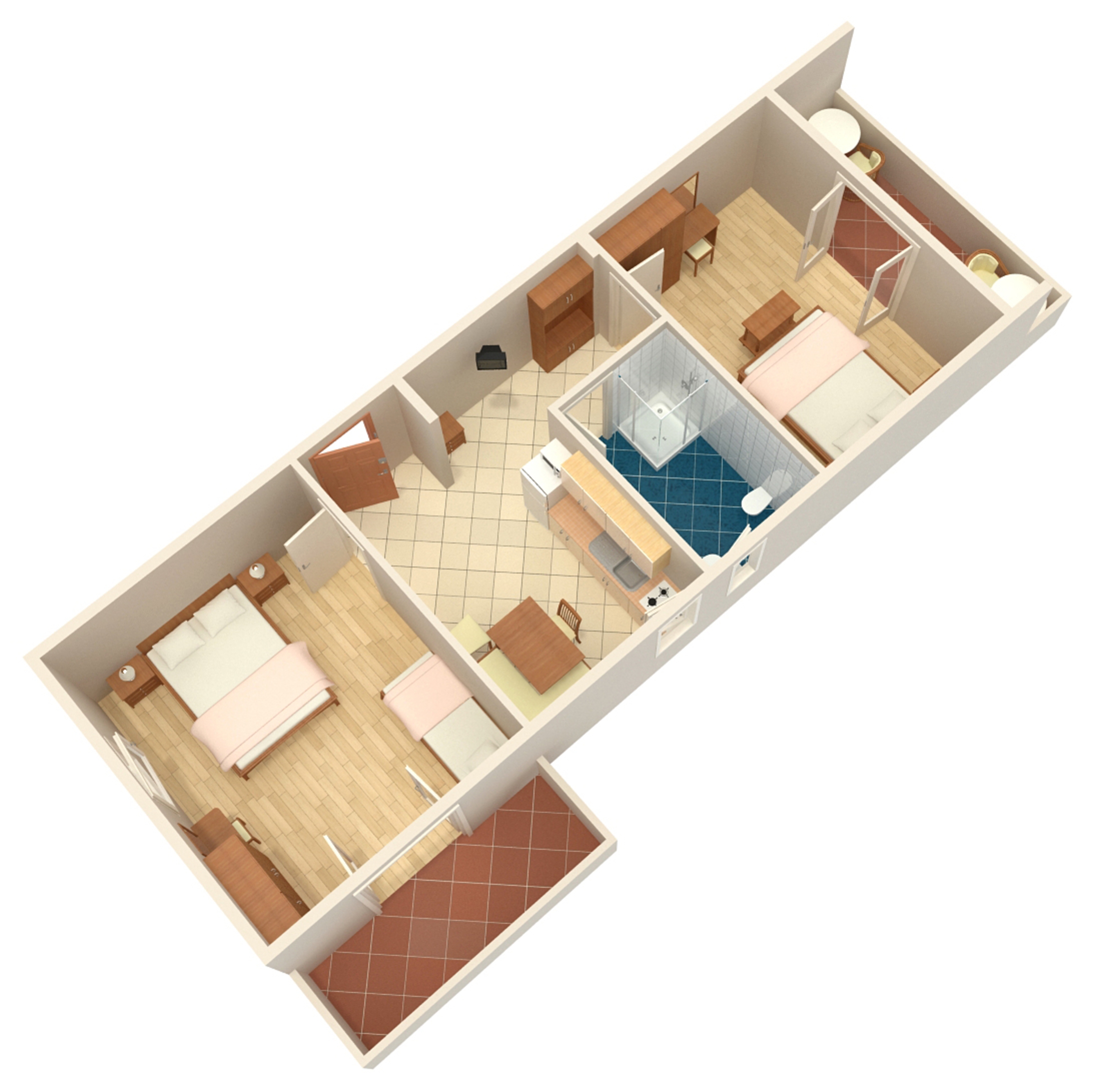 Two bedroom apartment with balcony Palit, Rab  A-b
