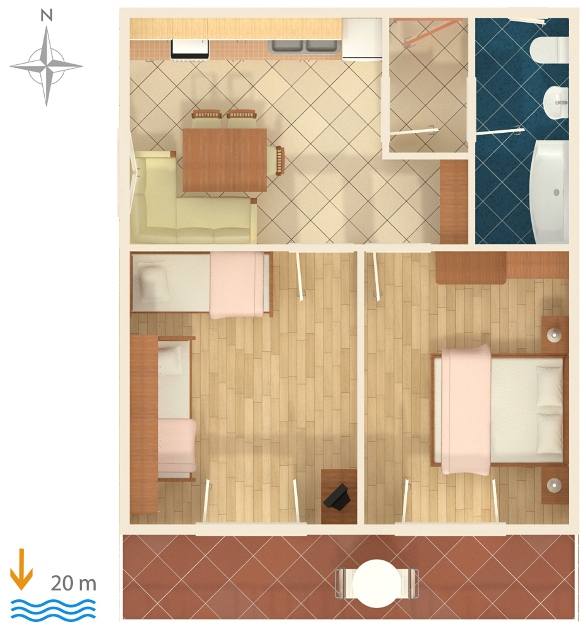 Two bedroom apartment near beach Brist, Makarska  A-a
