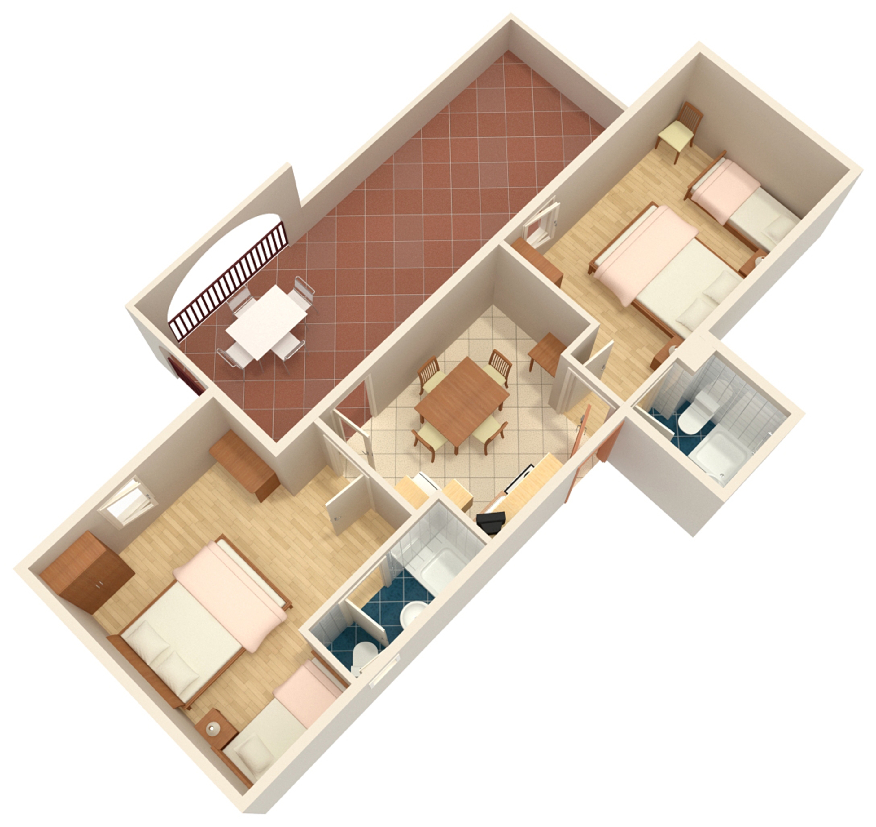 Two bedroom apartment with terrace Suha Punta, Rab  A-c