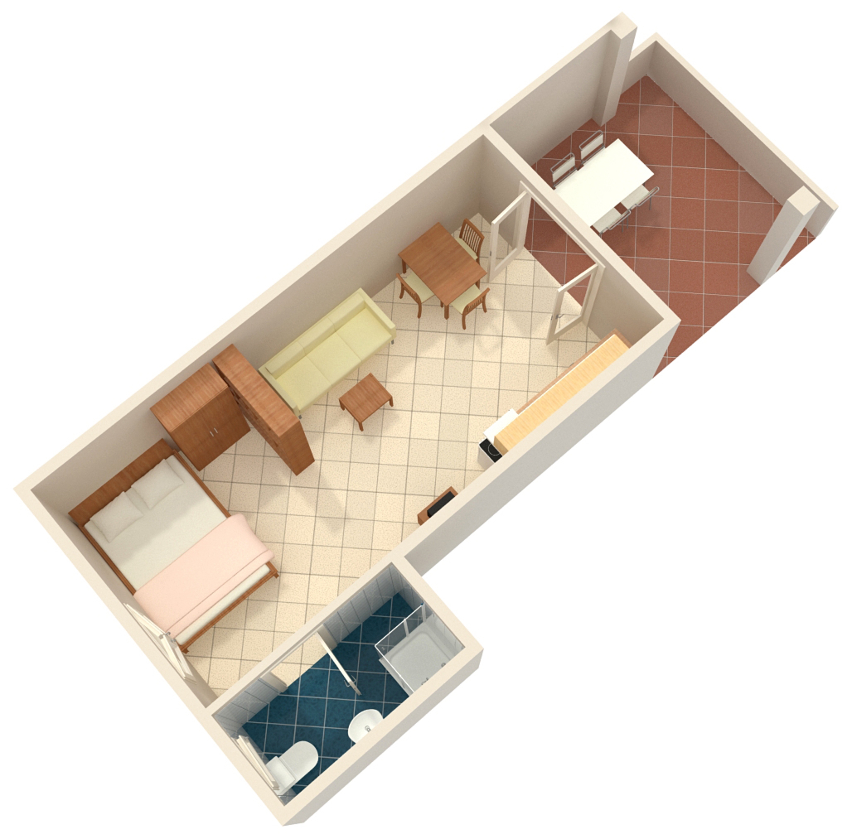 Studio flat with terrace Banjol, Rab  AS-a