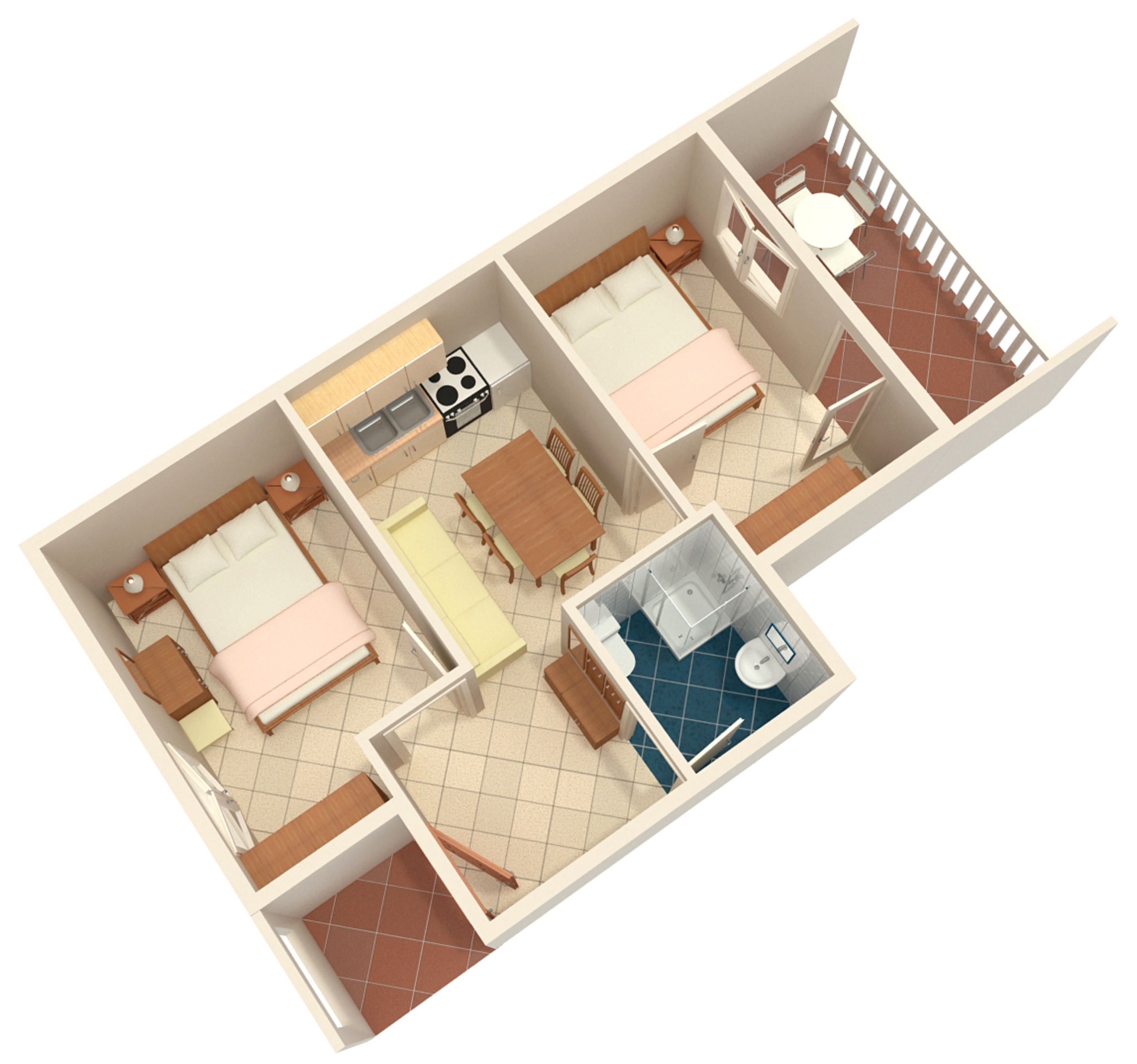 Two bedroom apartment with terrace and sea view Tisno, Murter  A-b