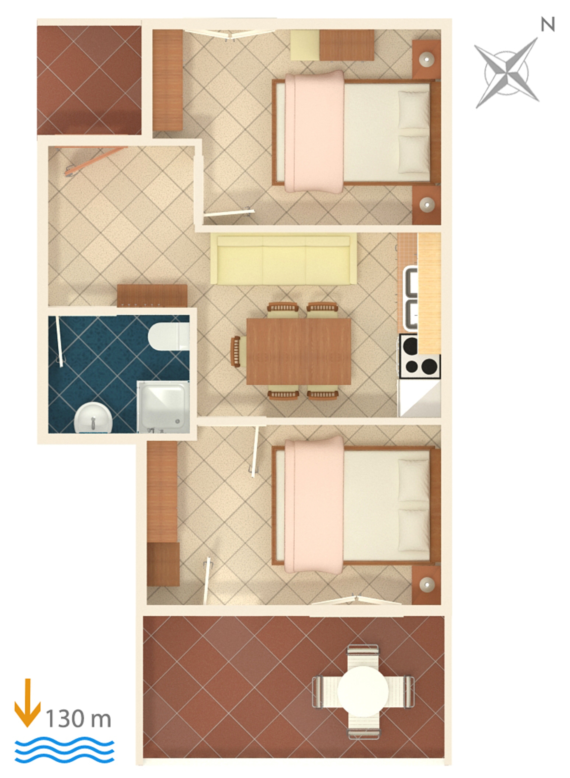 Two bedroom apartment with terrace and sea view Tisno, Murter  A-b