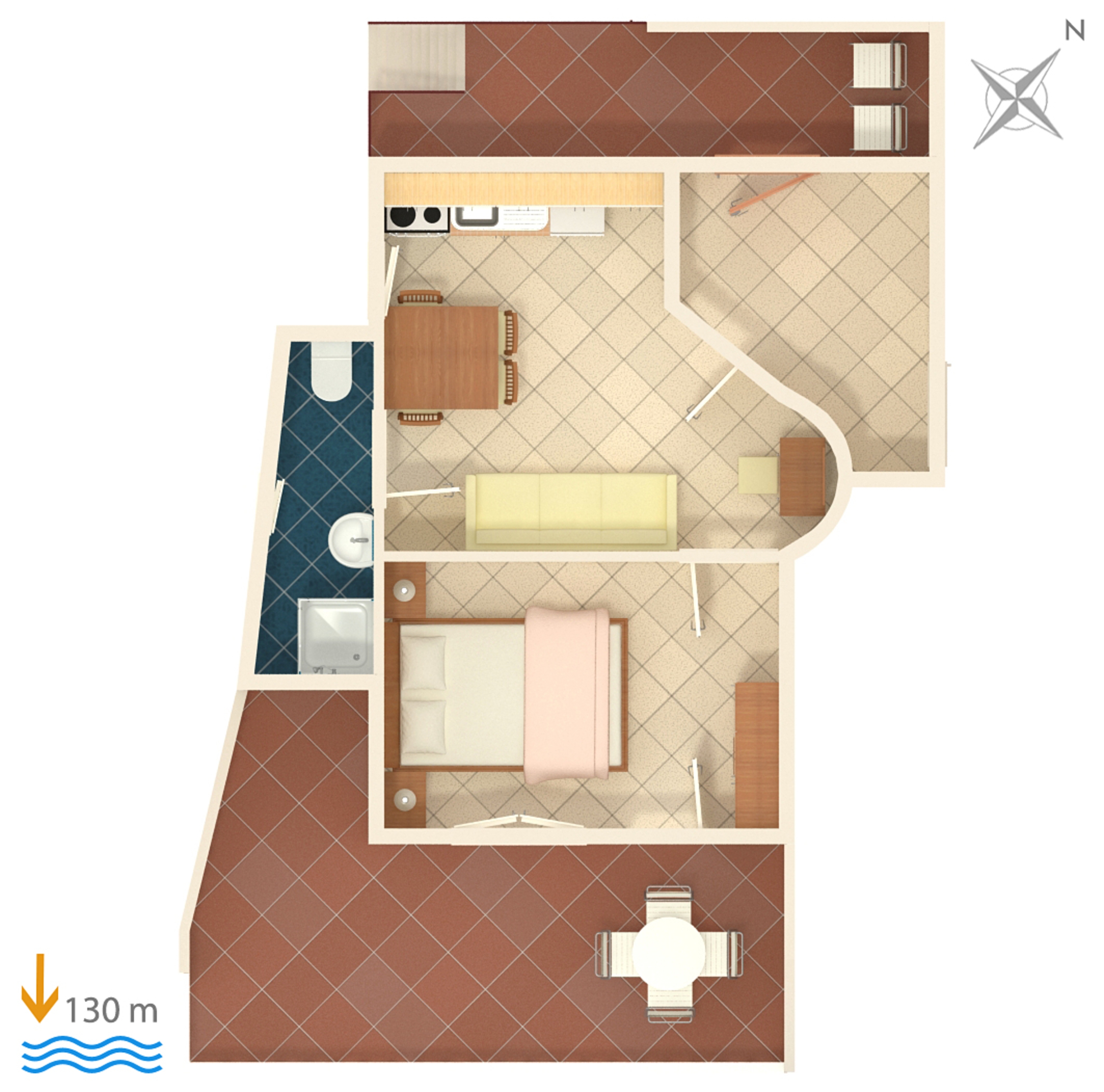 One bedroom apartment with terrace and sea view Tisno, Murter  A-c