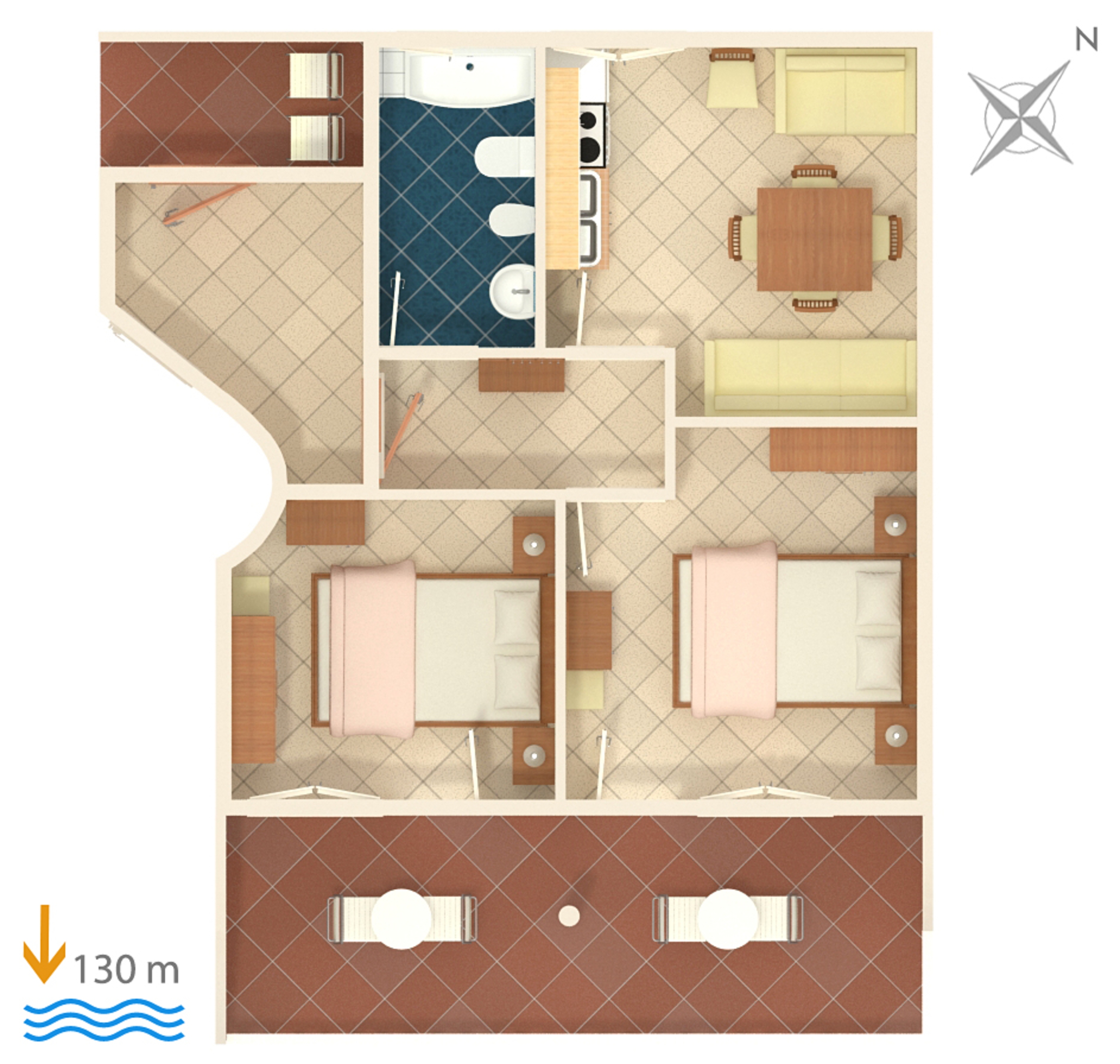 Two bedroom apartment with terrace and sea view Tisno, Murter  A-d