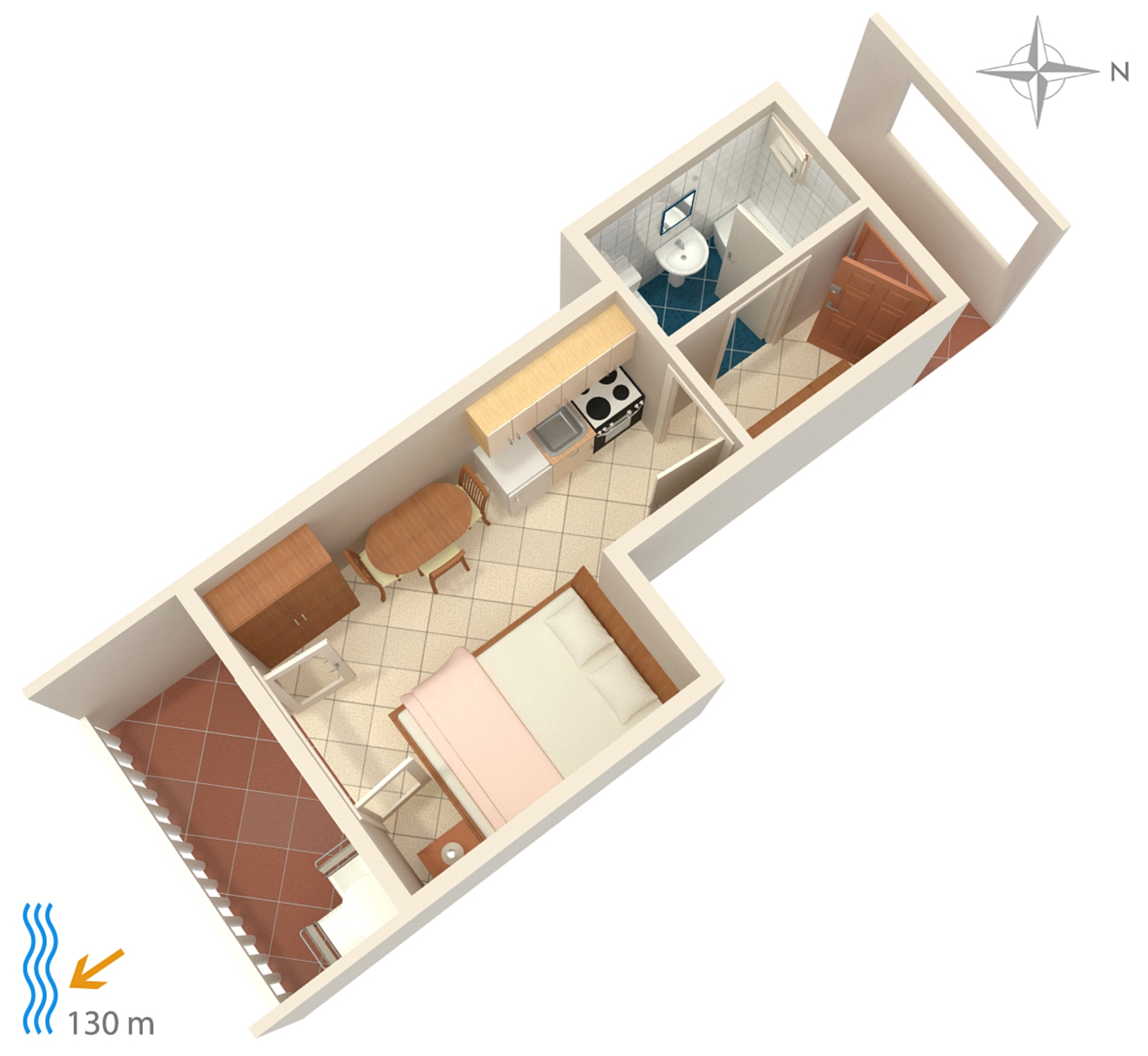 Studio flat with balcony and sea view Tisno, Murter  AS-a