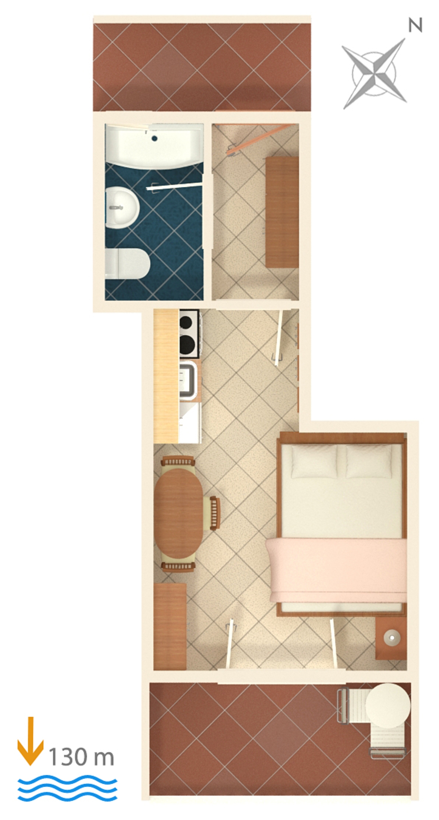 Studio flat with balcony and sea view Tisno, Murter  AS-a