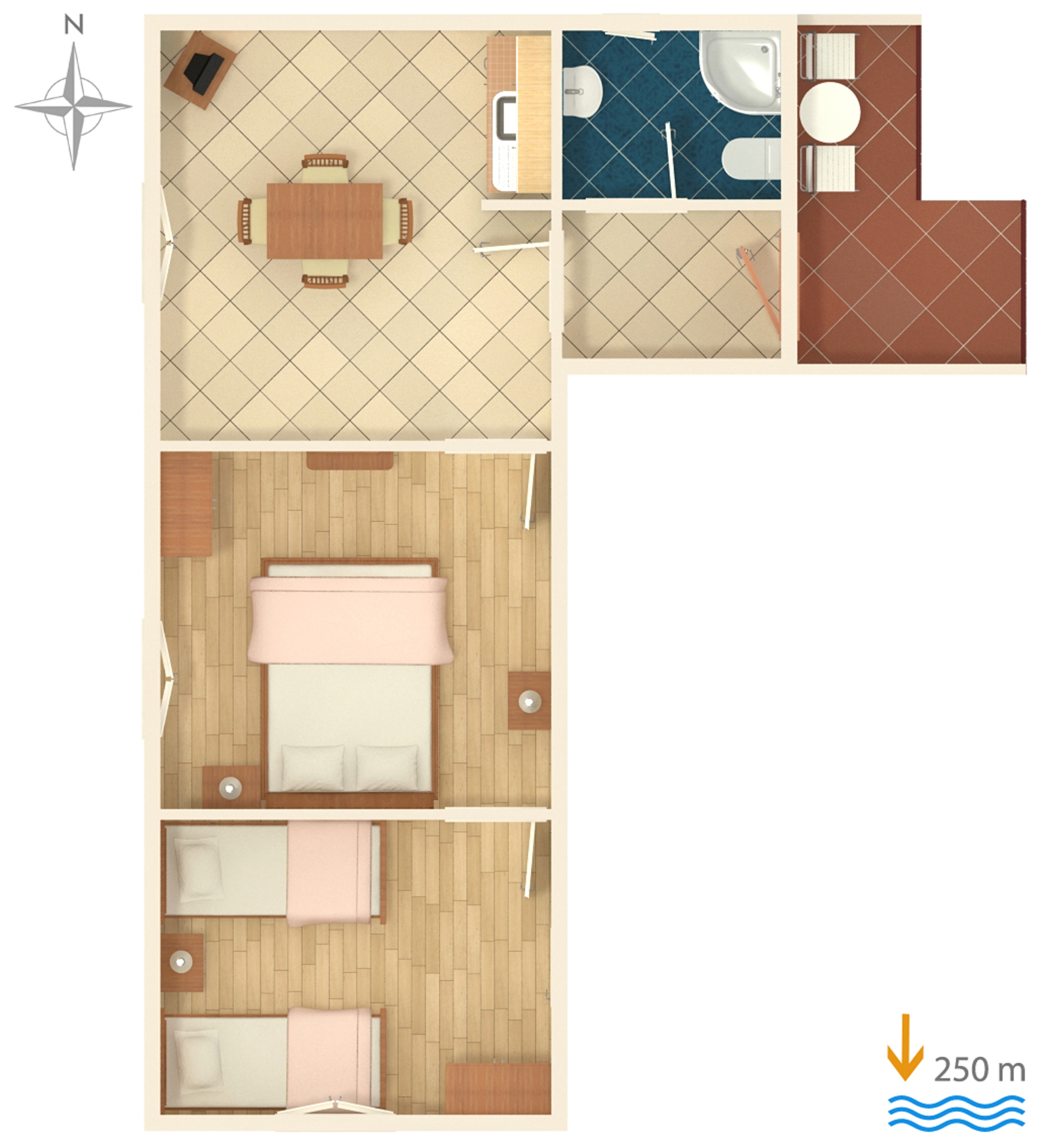Two bedroom apartment with balcony Jezera, Murter  A-b