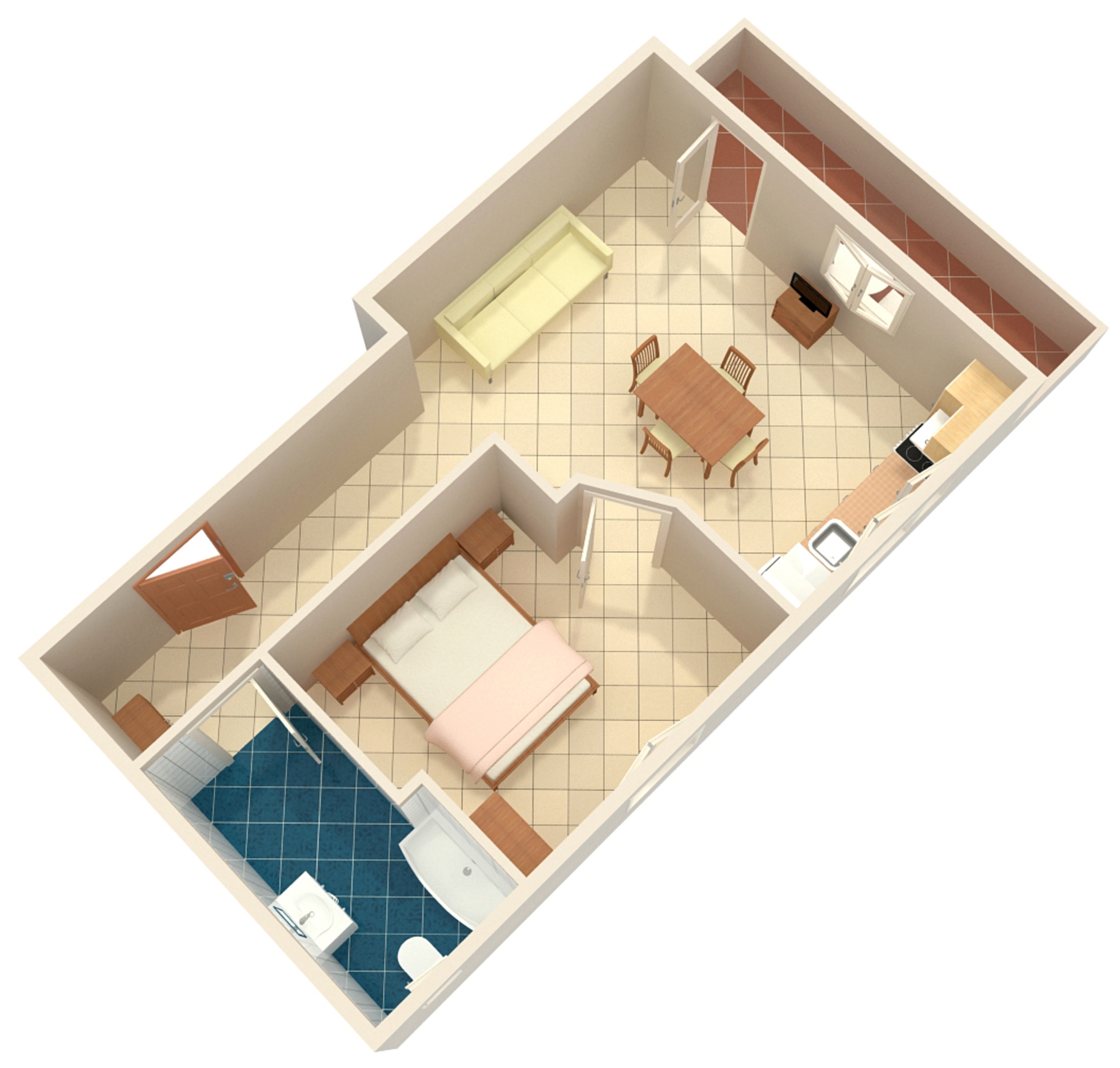 One bedroom apartment with terrace and sea view Murter  A-a