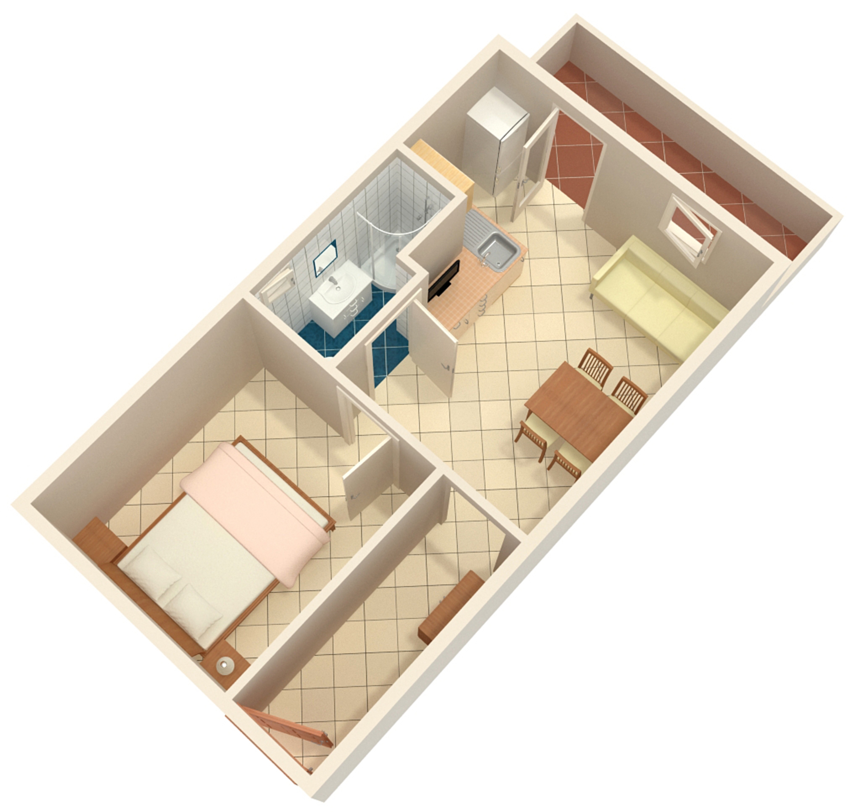 One bedroom apartment with terrace and sea view Murter  A-d