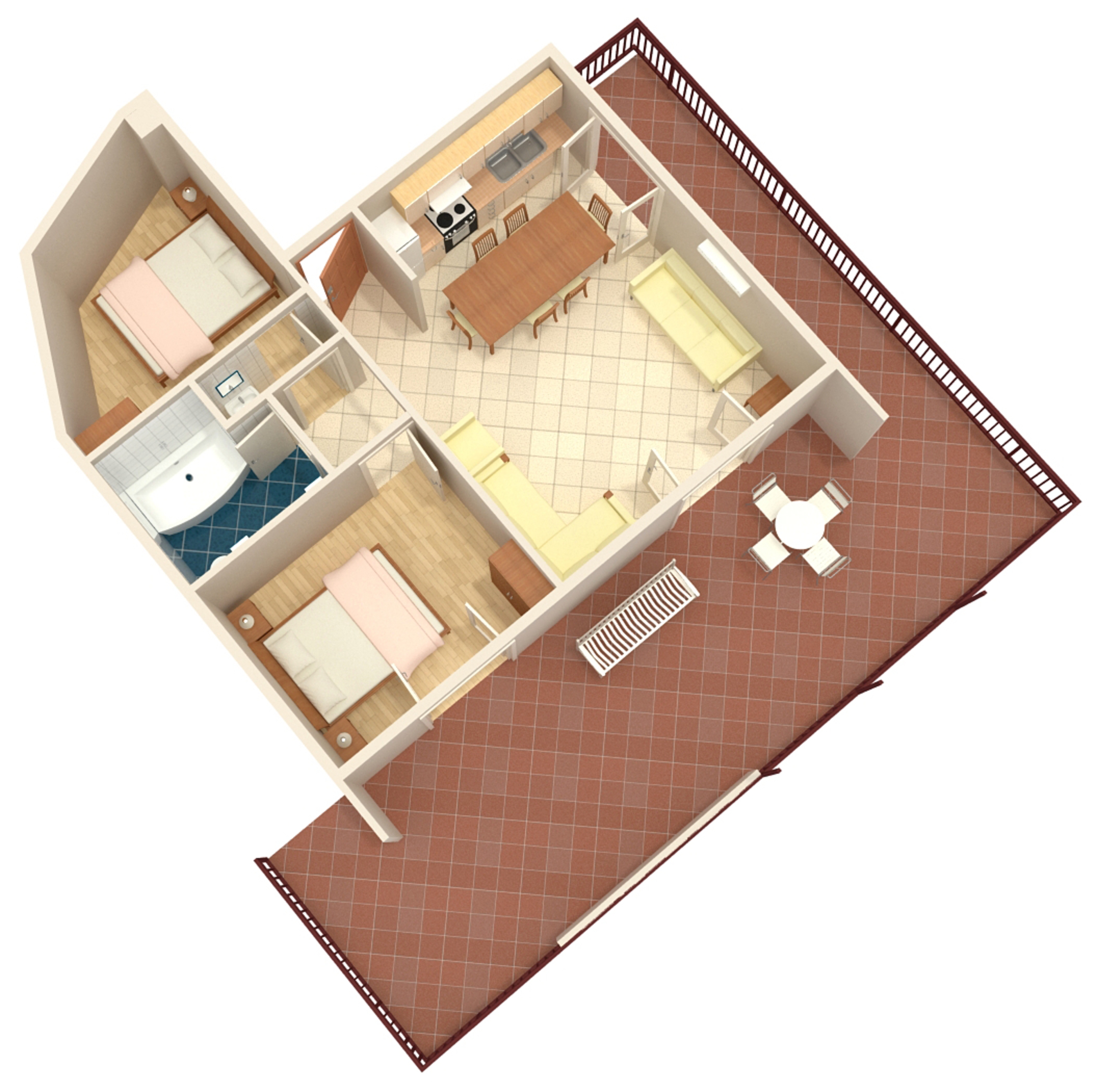 Two bedroom apartment with terrace and sea view Jezera, Murter  A-a