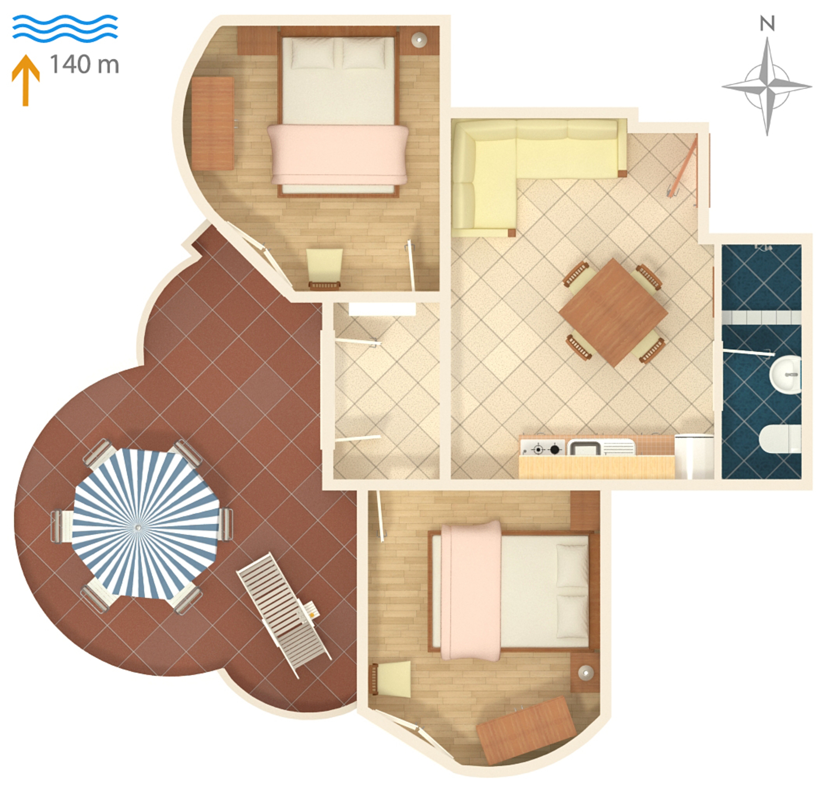 Two bedroom apartment with terrace Jezera, Murter  A-d