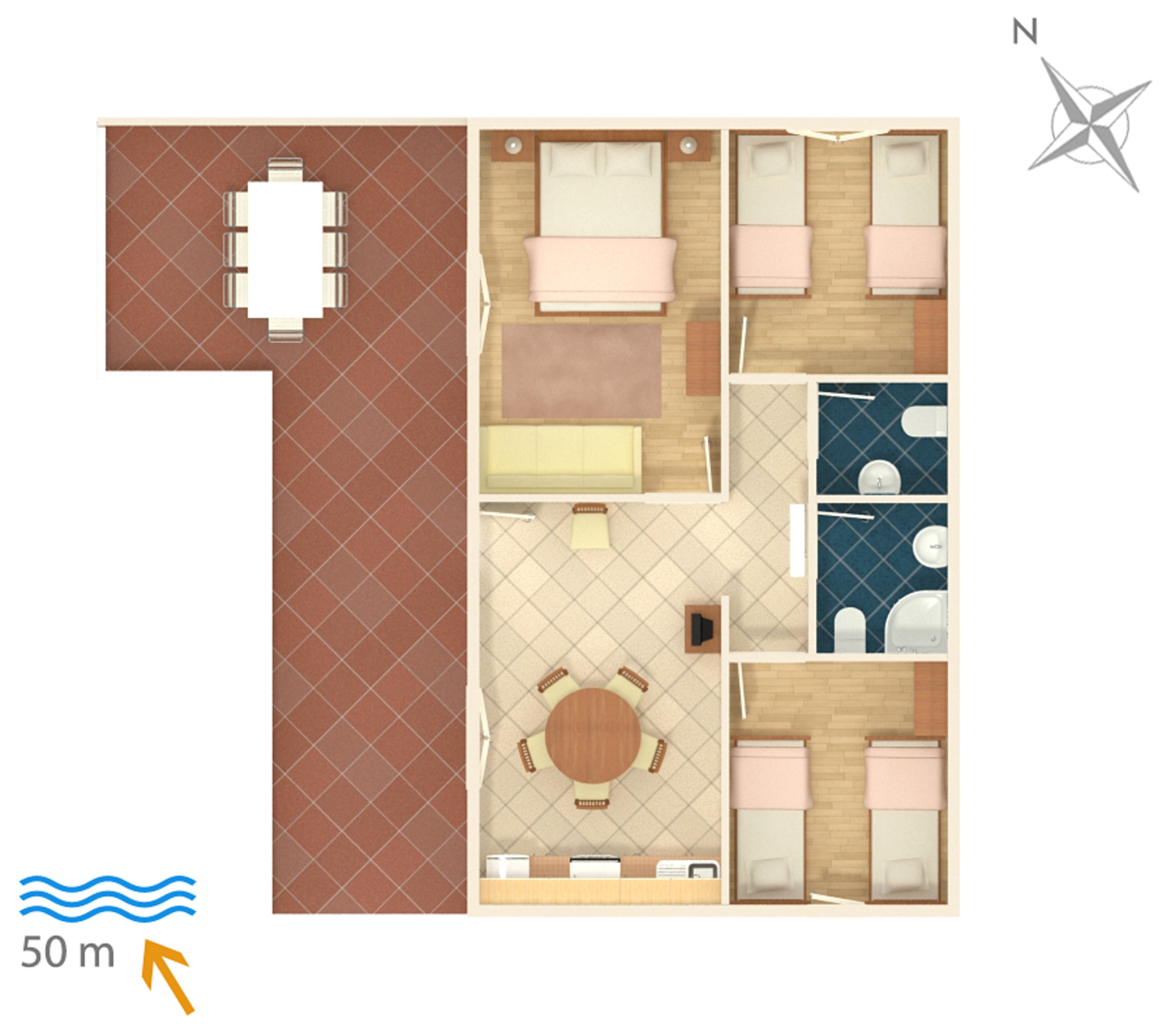 Three bedroom apartment near beach Postira, Brač  A-a