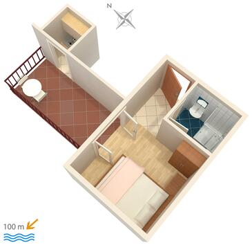 Plan Podaca, Plan in the studio-apartment, WiFi.