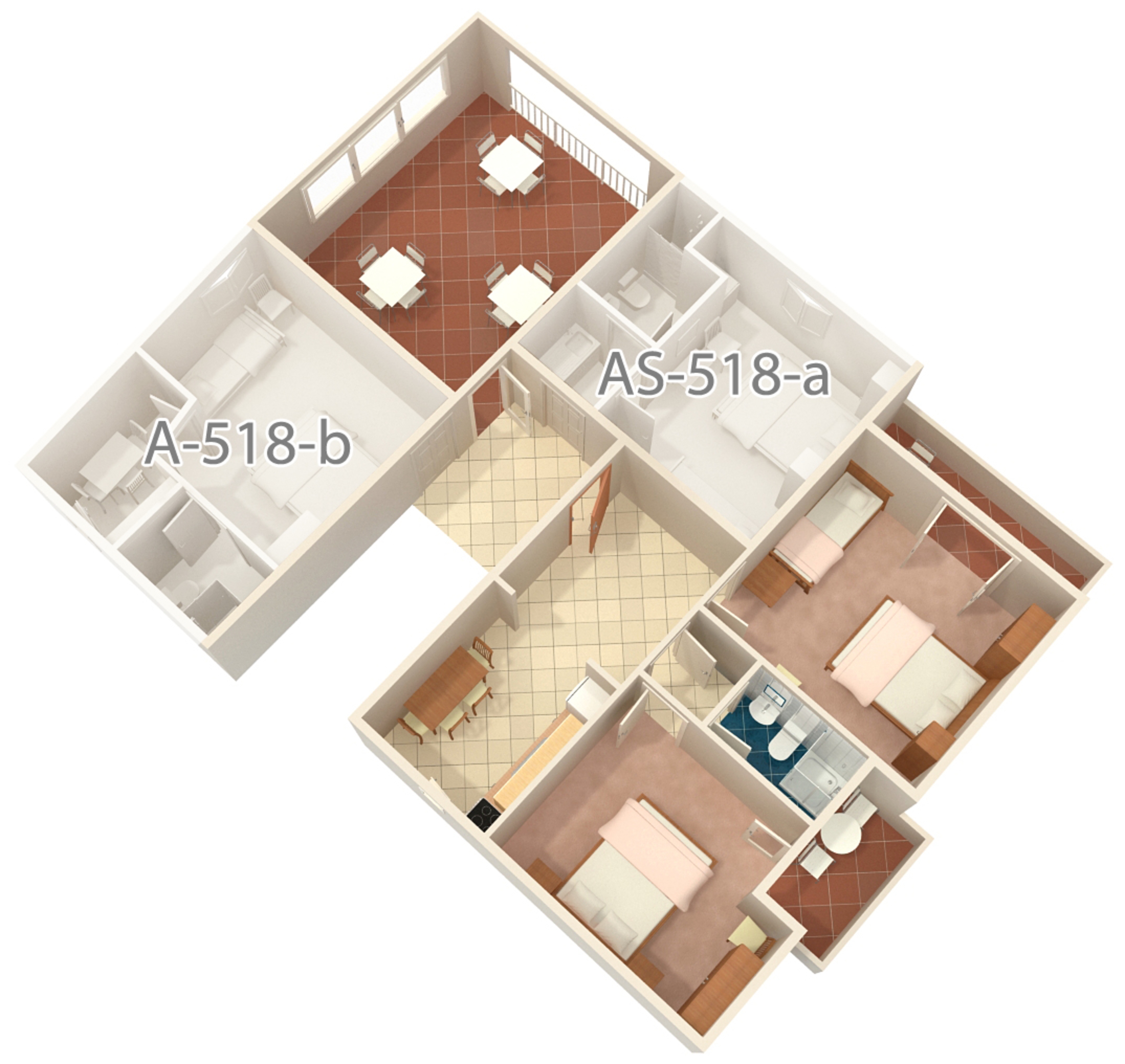 Two bedroom apartment with balcony and sea view Podgora, Makarska  A-a