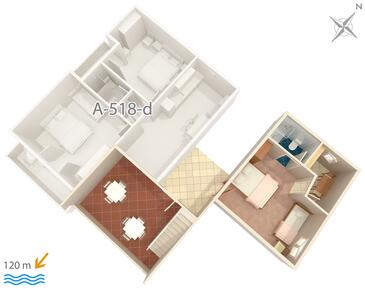 Načrt Podgora, Načrt v nastanitvi vrste apartment, WiFi.