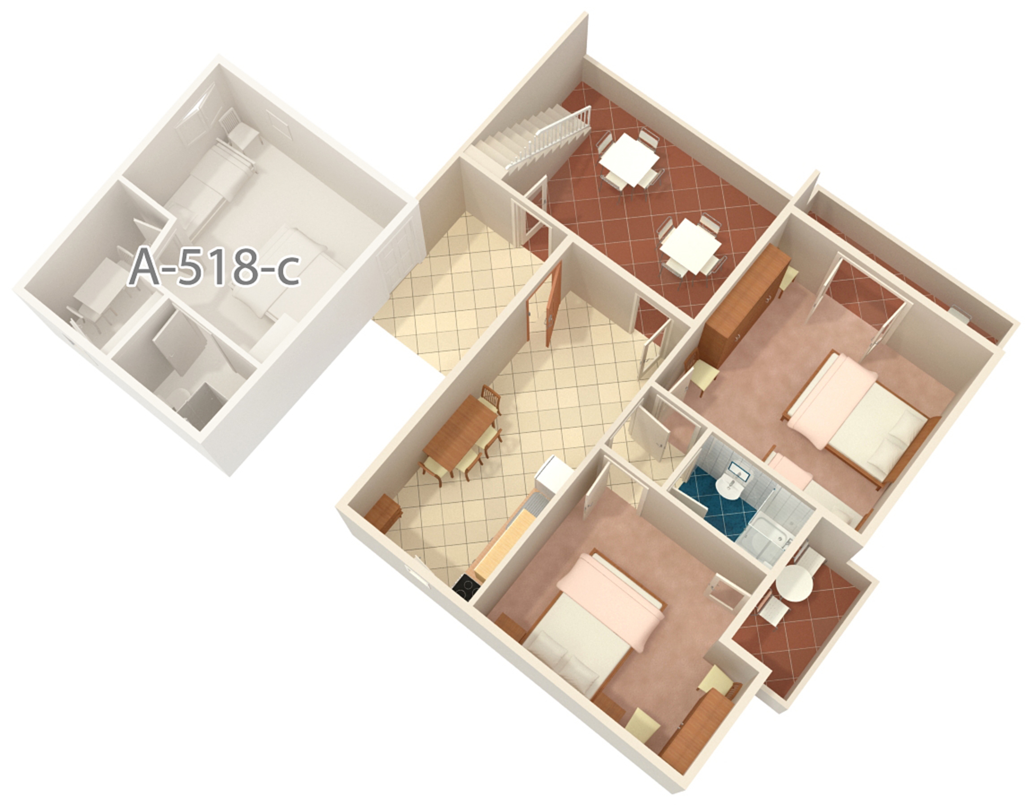 Two bedroom apartment with balcony and sea view Podgora, Makarska  A-d