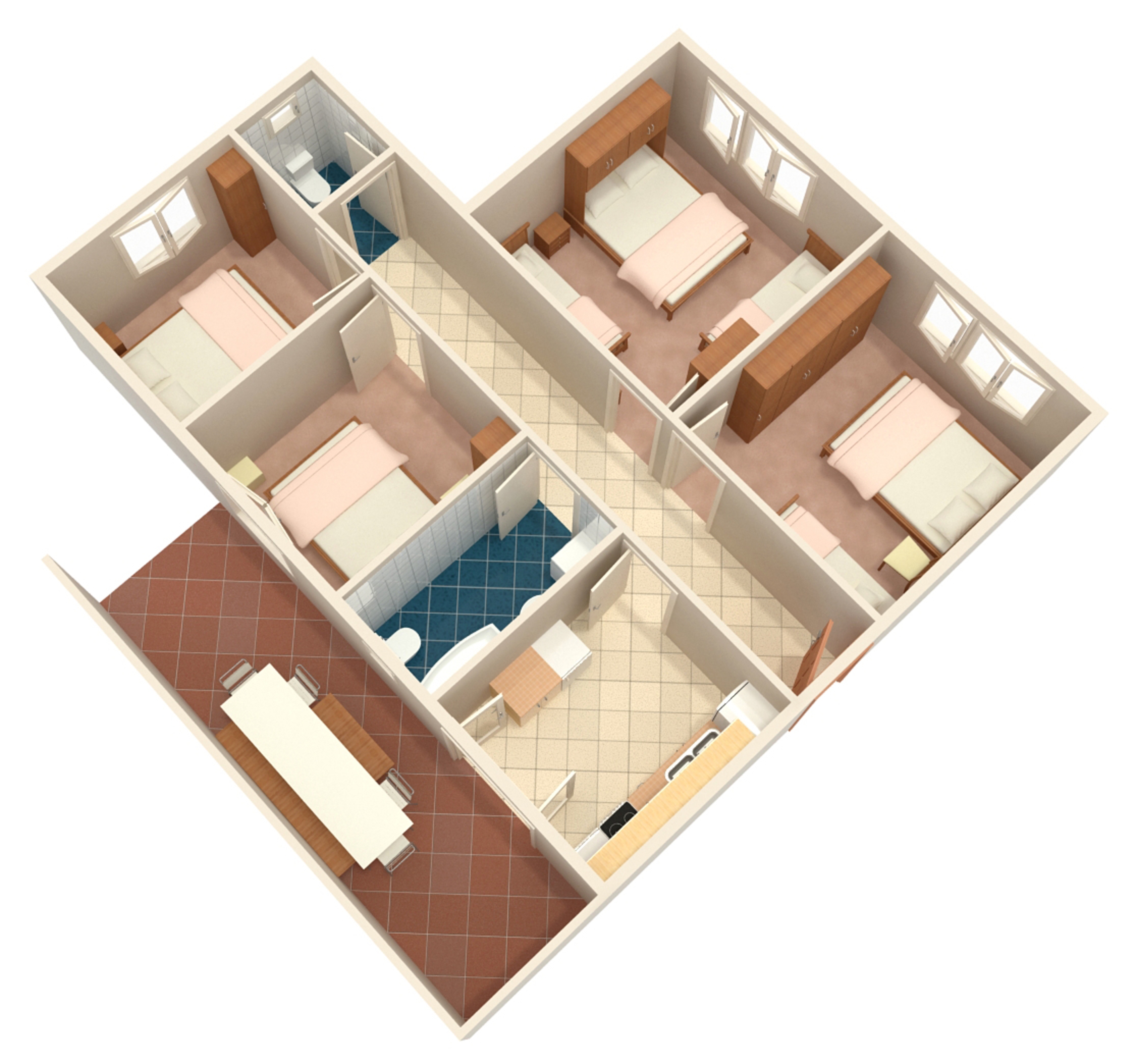 Four-bedroom apartment with terrace Gradac, Makarska  A-a