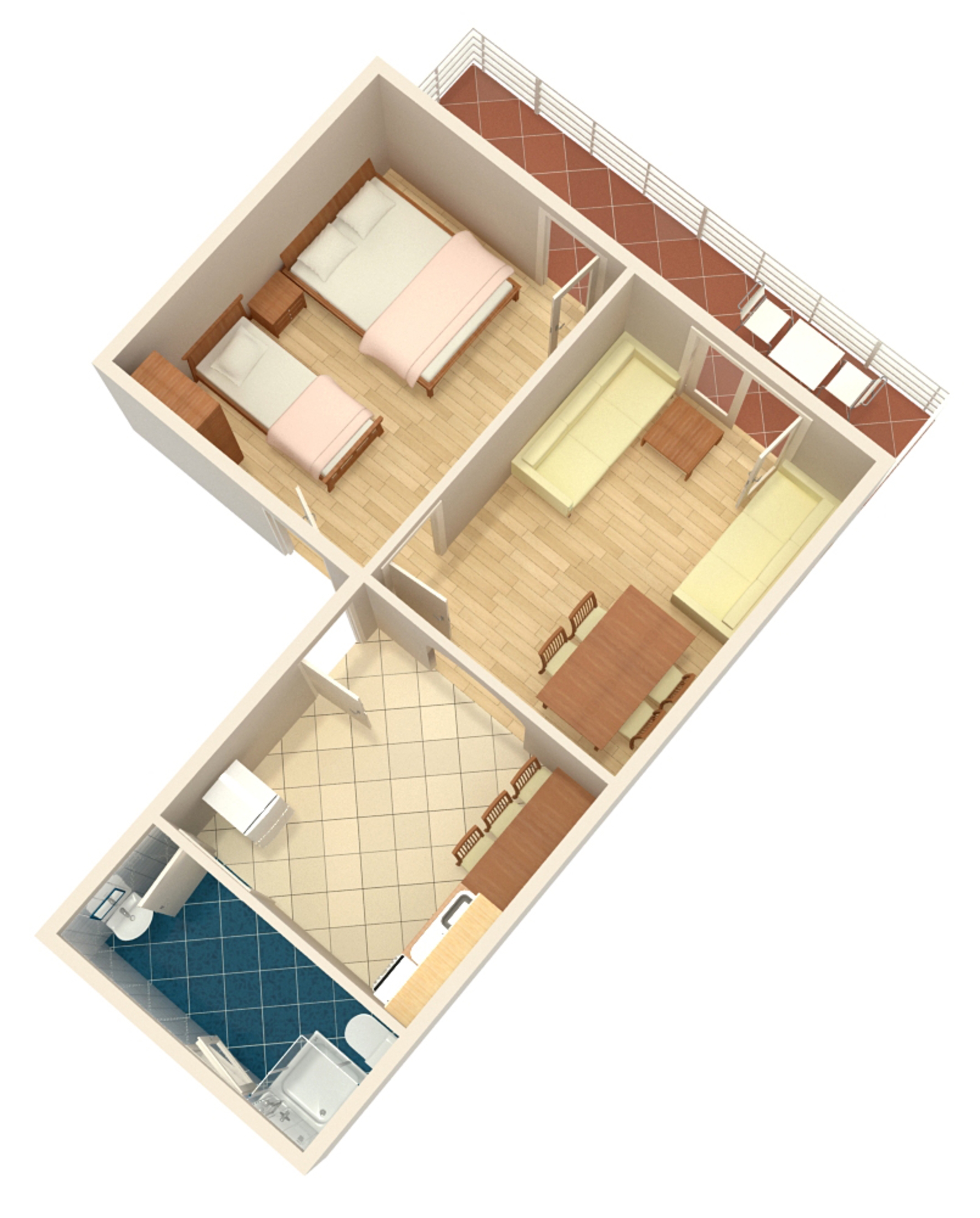 One bedroom apartment with balcony and sea view Gradac, Makarska  A-b