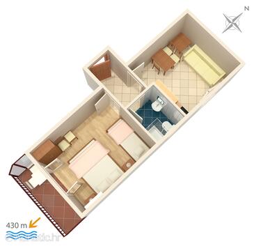 Gradac, Plan in the apartment, WiFi.