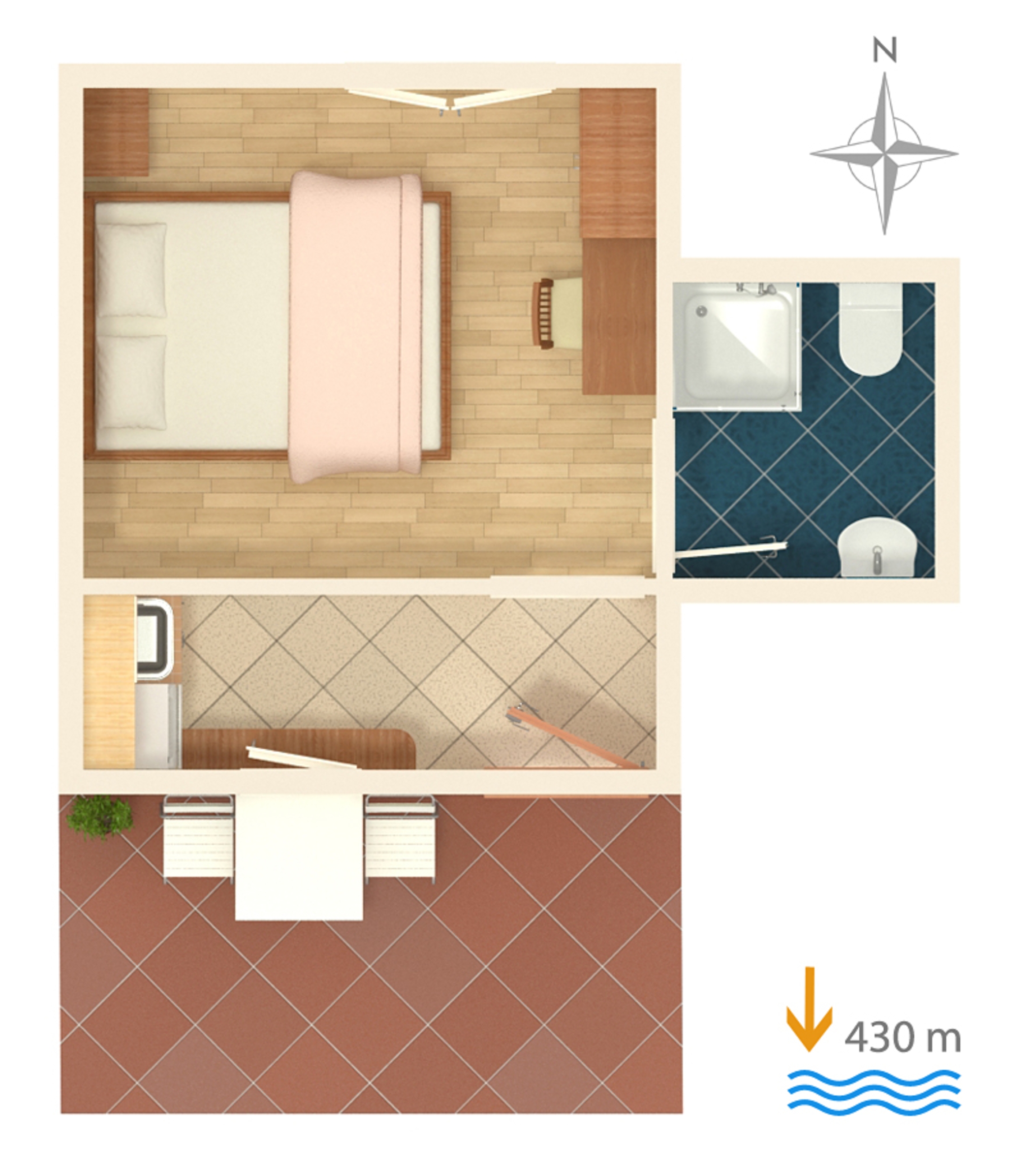 Studio flat with air-conditioning Gradac, Makarska  AS-a
