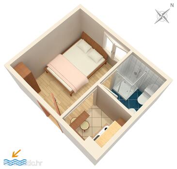 Plan Gradac, Plan in the studio-apartment, WIFI.