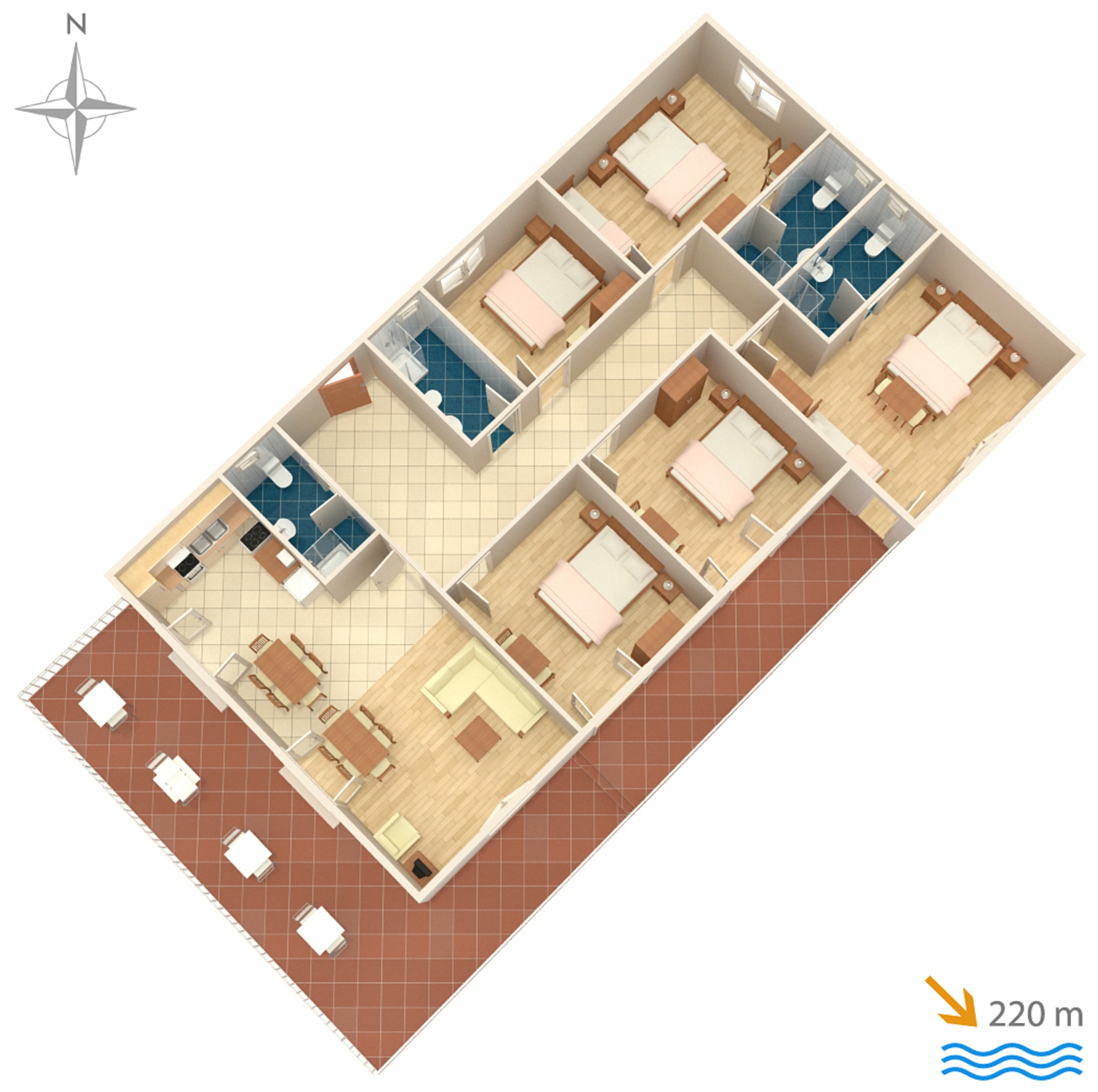 Comfortable and spacious apartment with terrace Kaštel Štafilić, Kaštela  A-a
