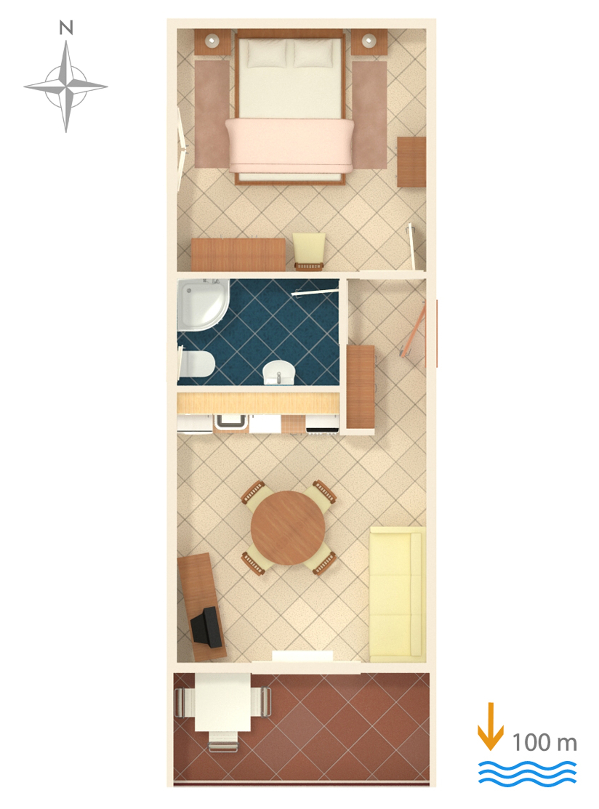 One bedroom apartment with terrace and sea view Vinišće, Trogir  A-a