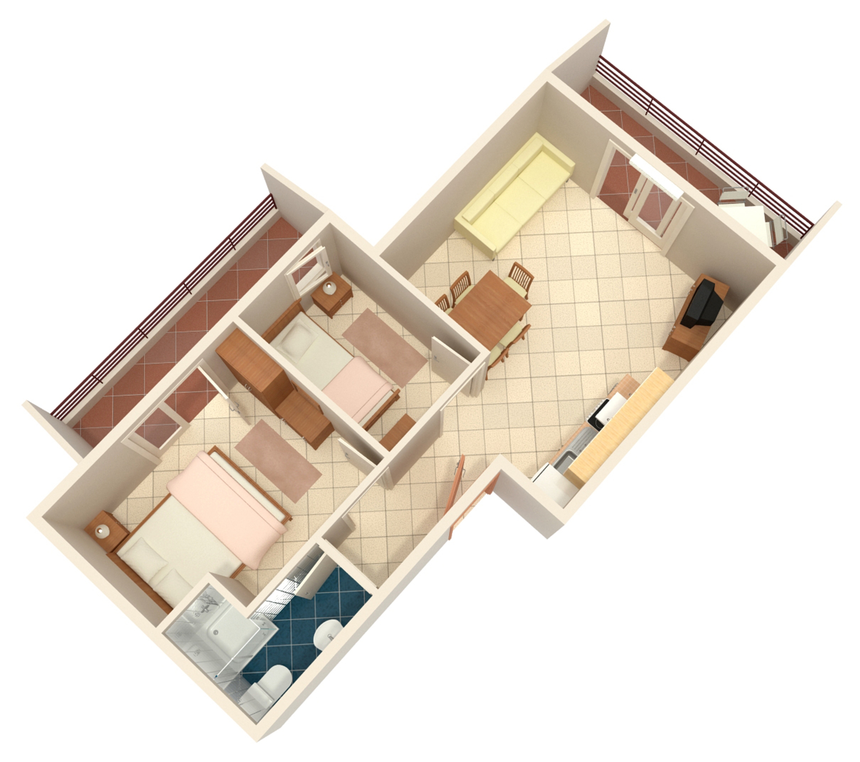 Two bedroom apartment with terrace and sea view Vinišće, Trogir  A-b