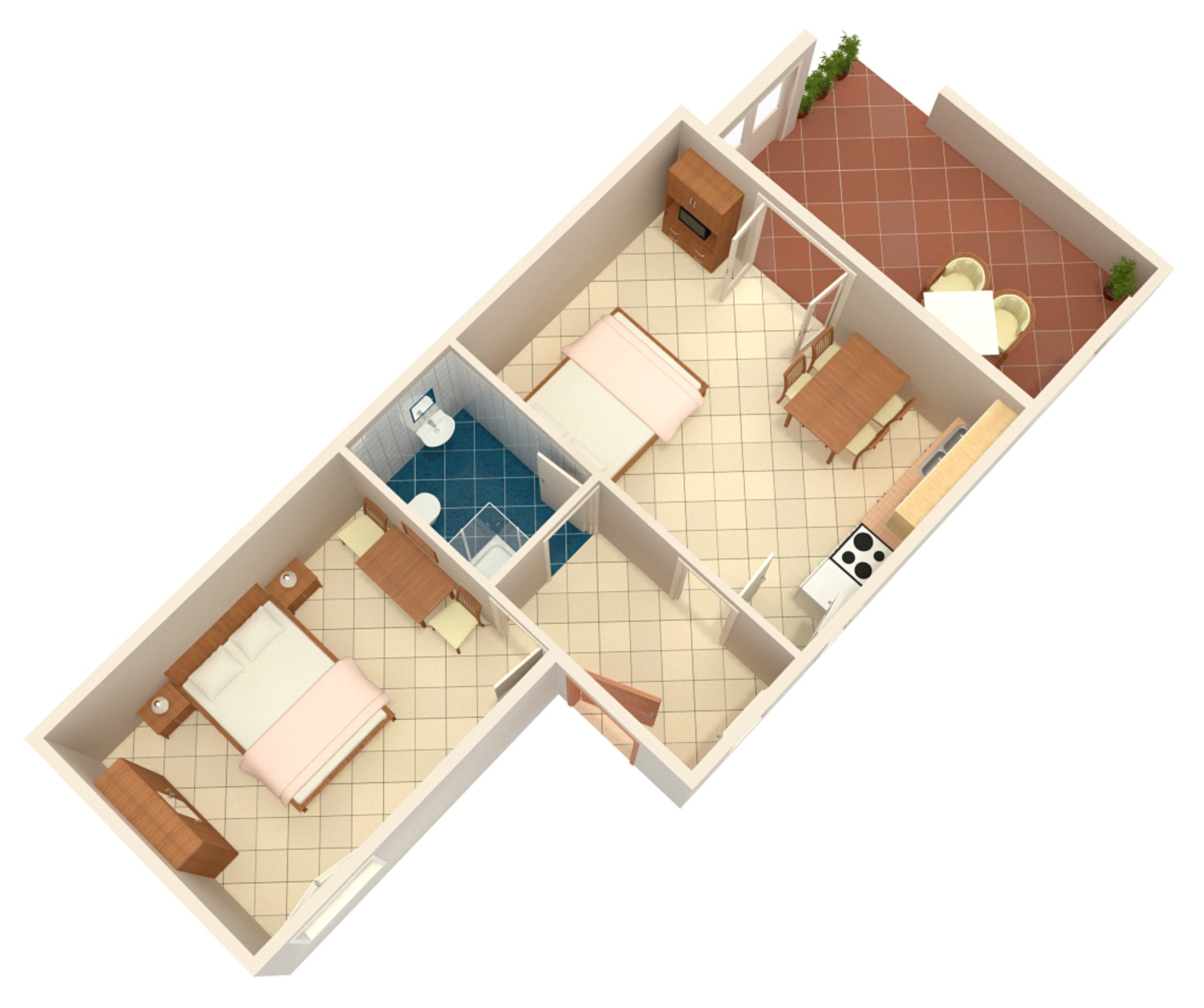 One bedroom apartment with terrace Mandre, Pag  A-a