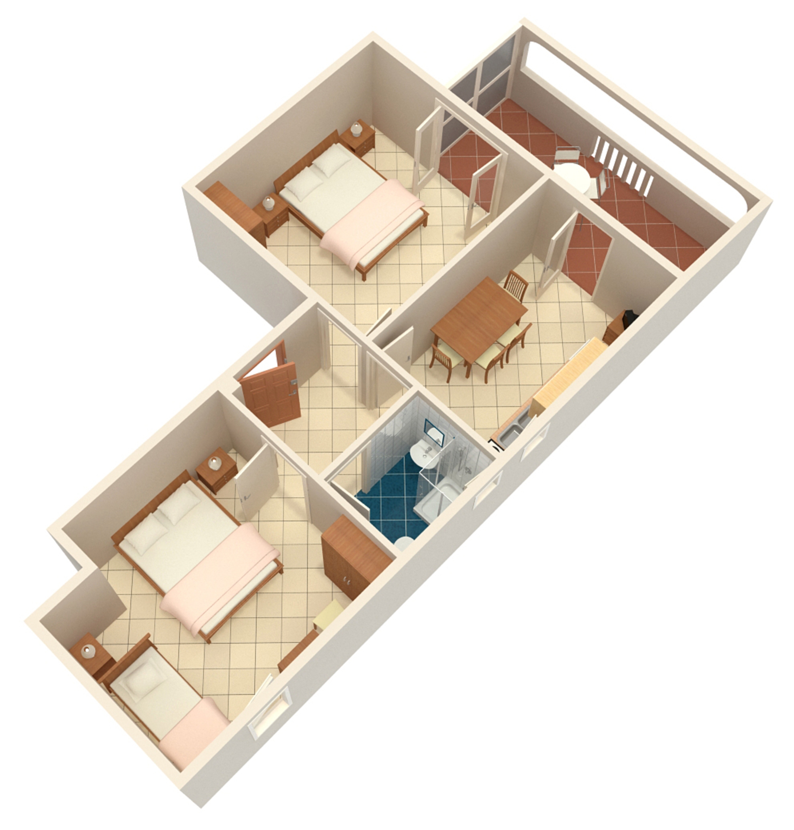 Two bedroom apartment with terrace and sea view Mandre, Pag  A-d