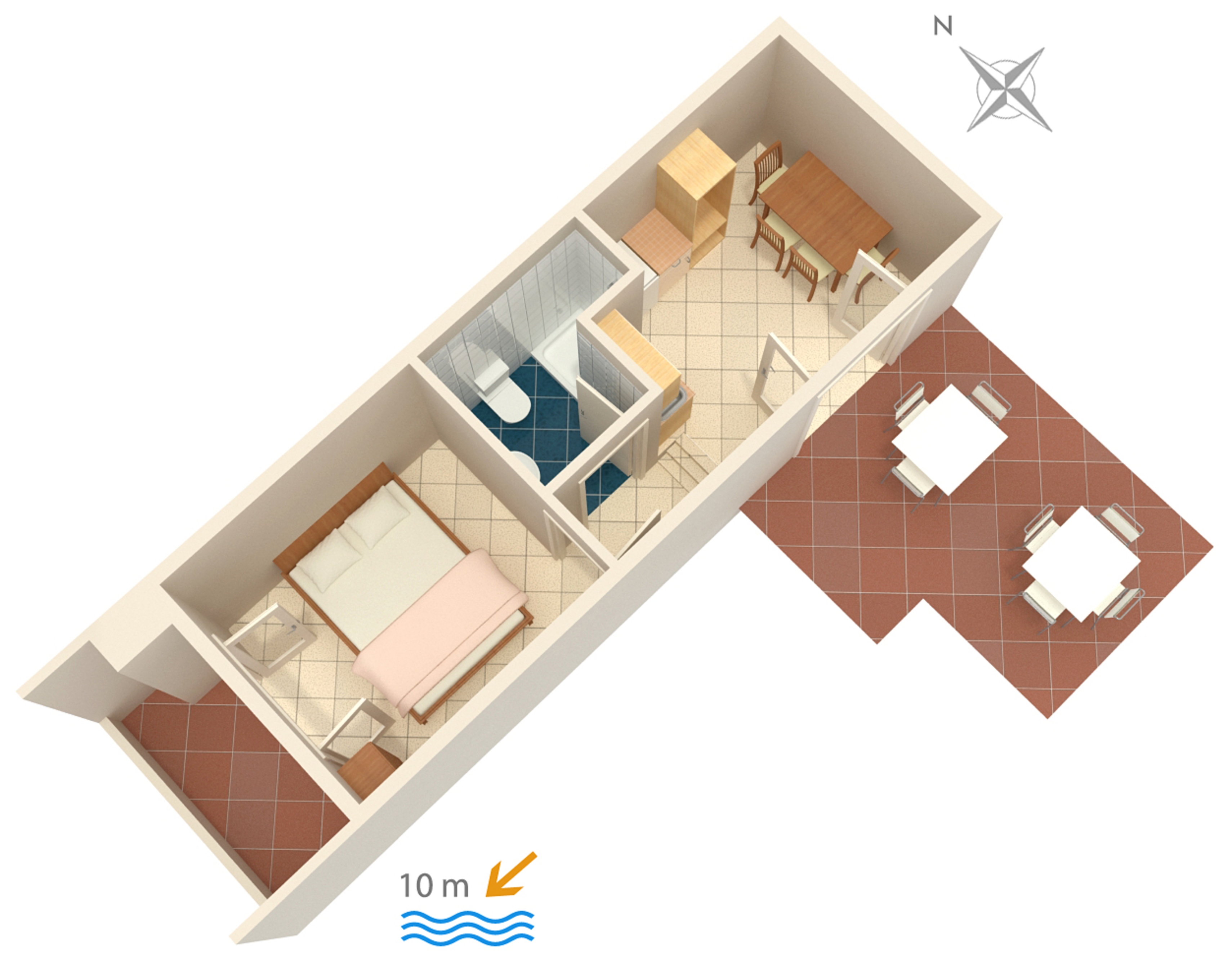 One bedroom apartment near beach Cove Pokrivenik, Hvar  A-b