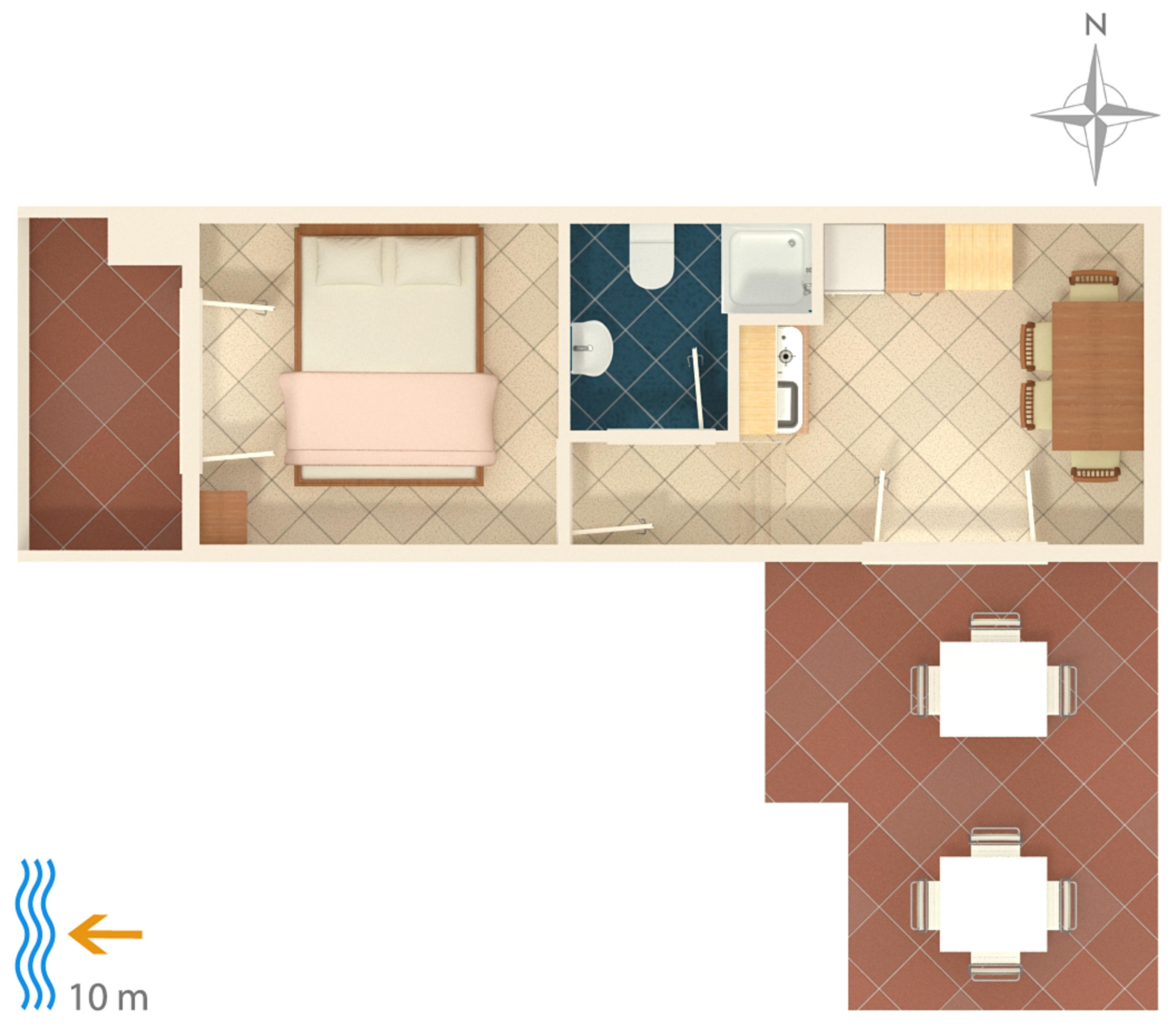 One bedroom apartment near beach Cove Pokrivenik, Hvar  A-b