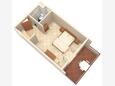 Pokrivenik, Plan in the studio-apartment, (pet friendly) and WiFi.