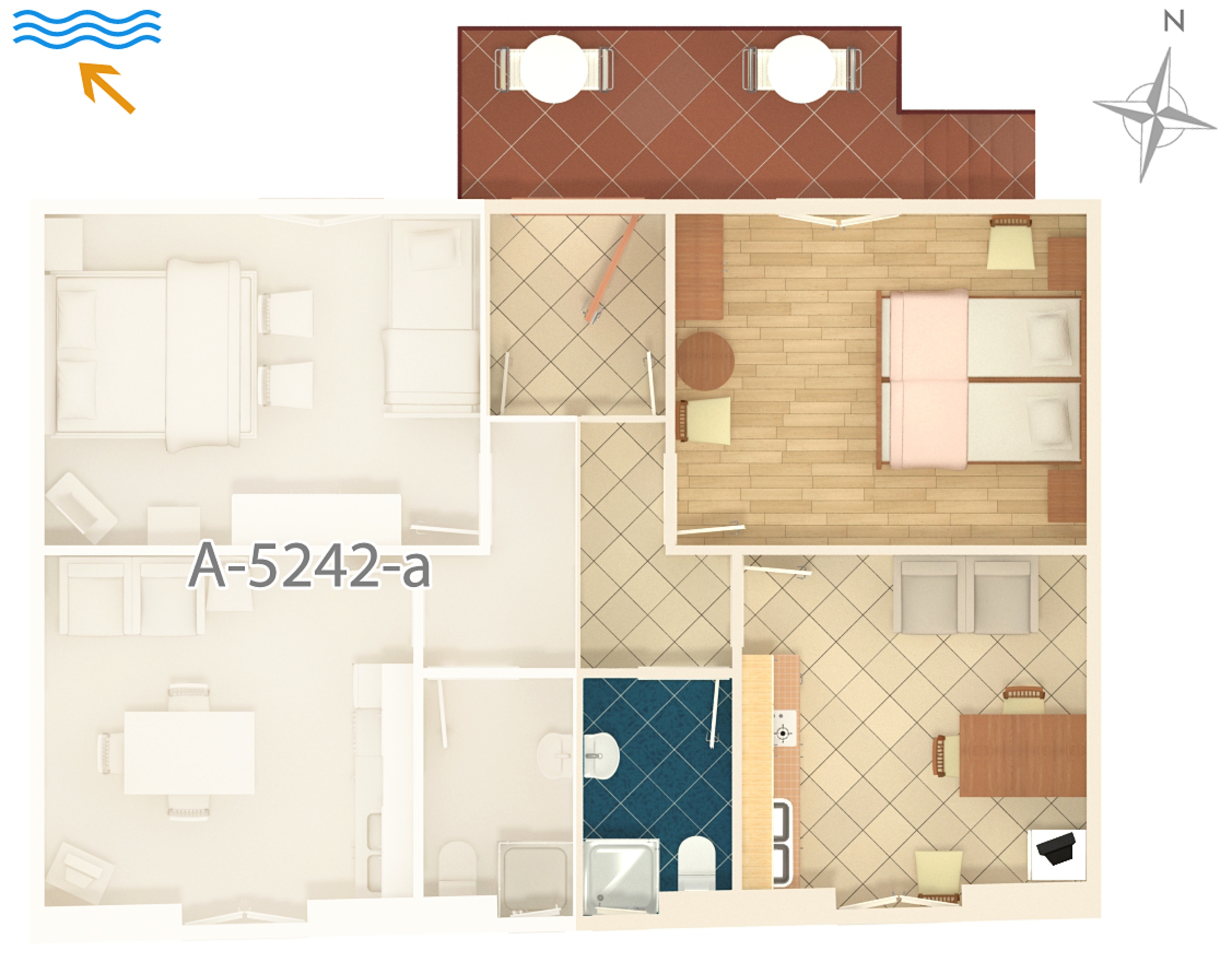 One bedroom apartment with air-conditioning Milna, Brač  A-b